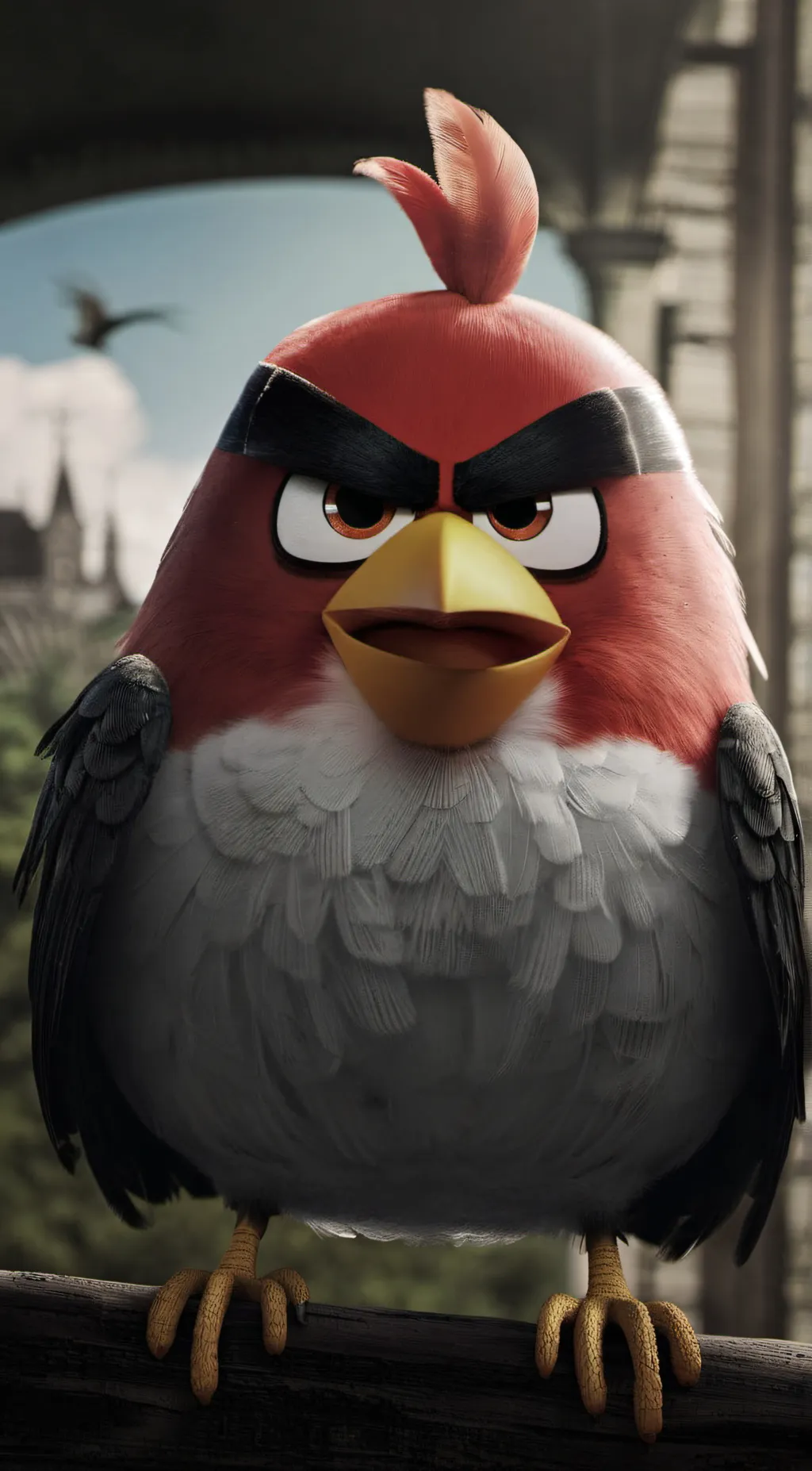 ai character: Angry king bird background