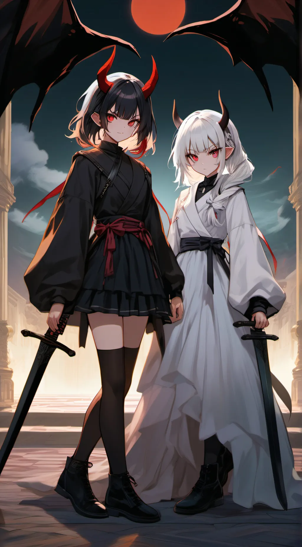 ai character: Winter and Death background