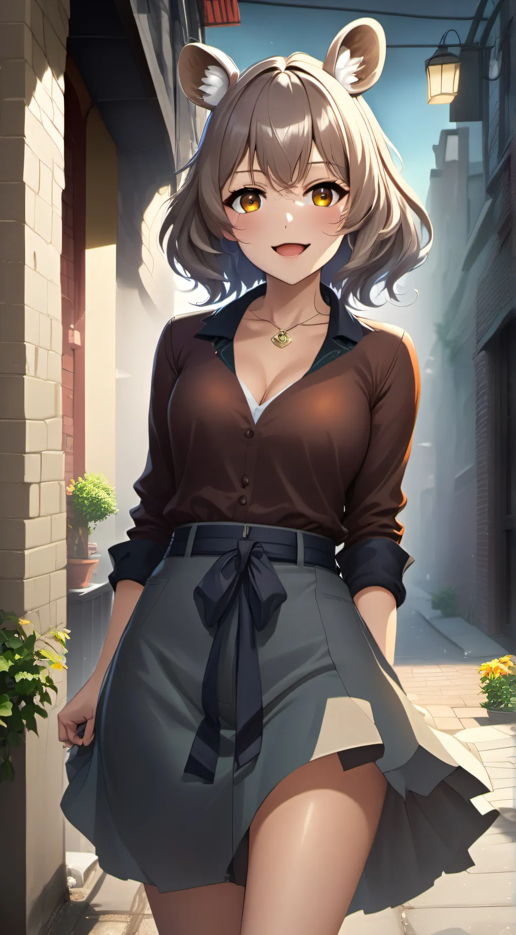 ai character: Angela  background