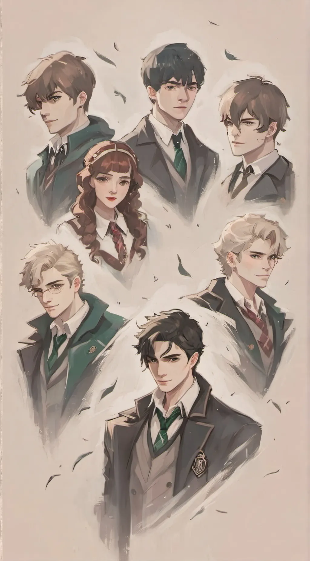 ai character: Slytherin gang<3 background