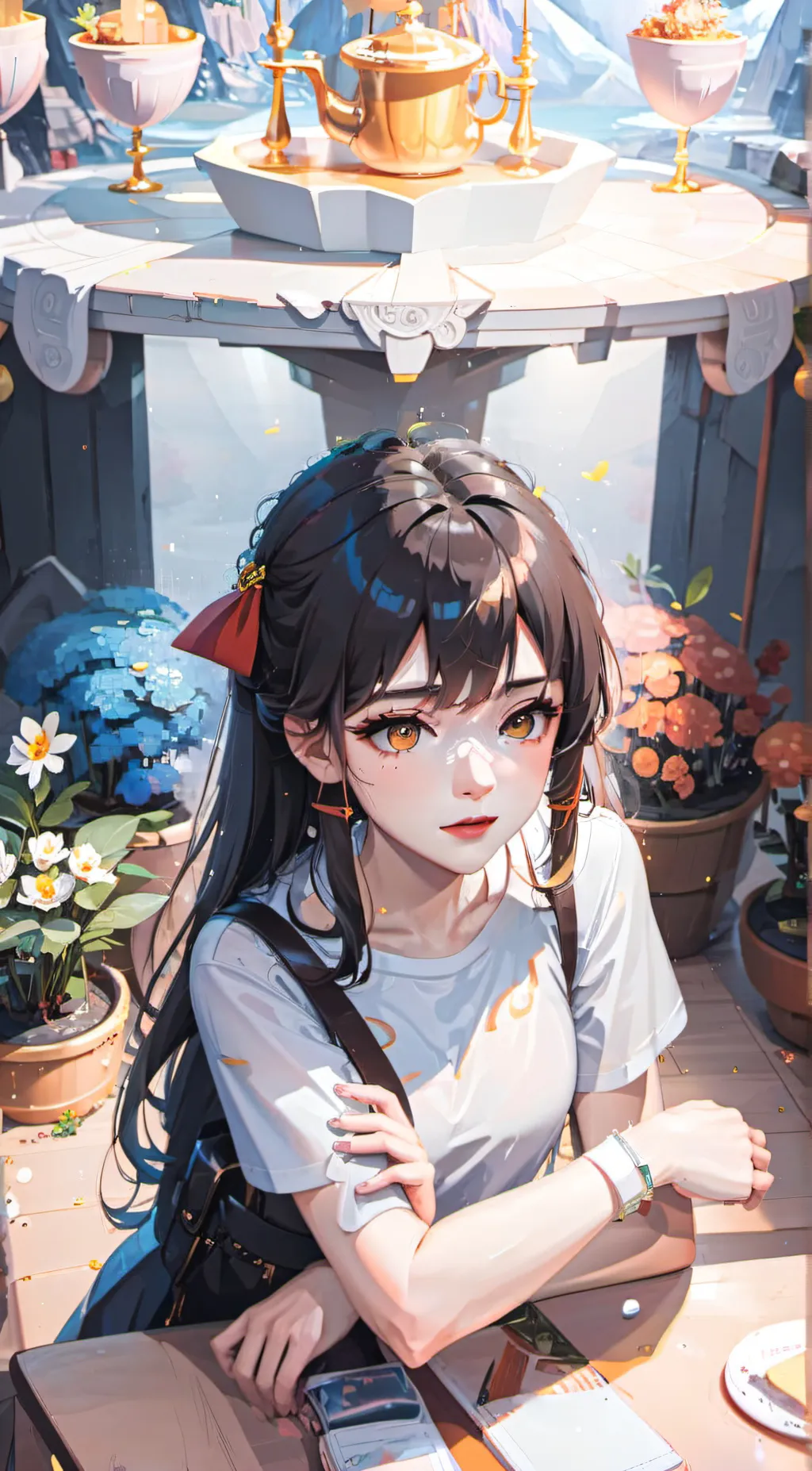 ai character: Your friends party background