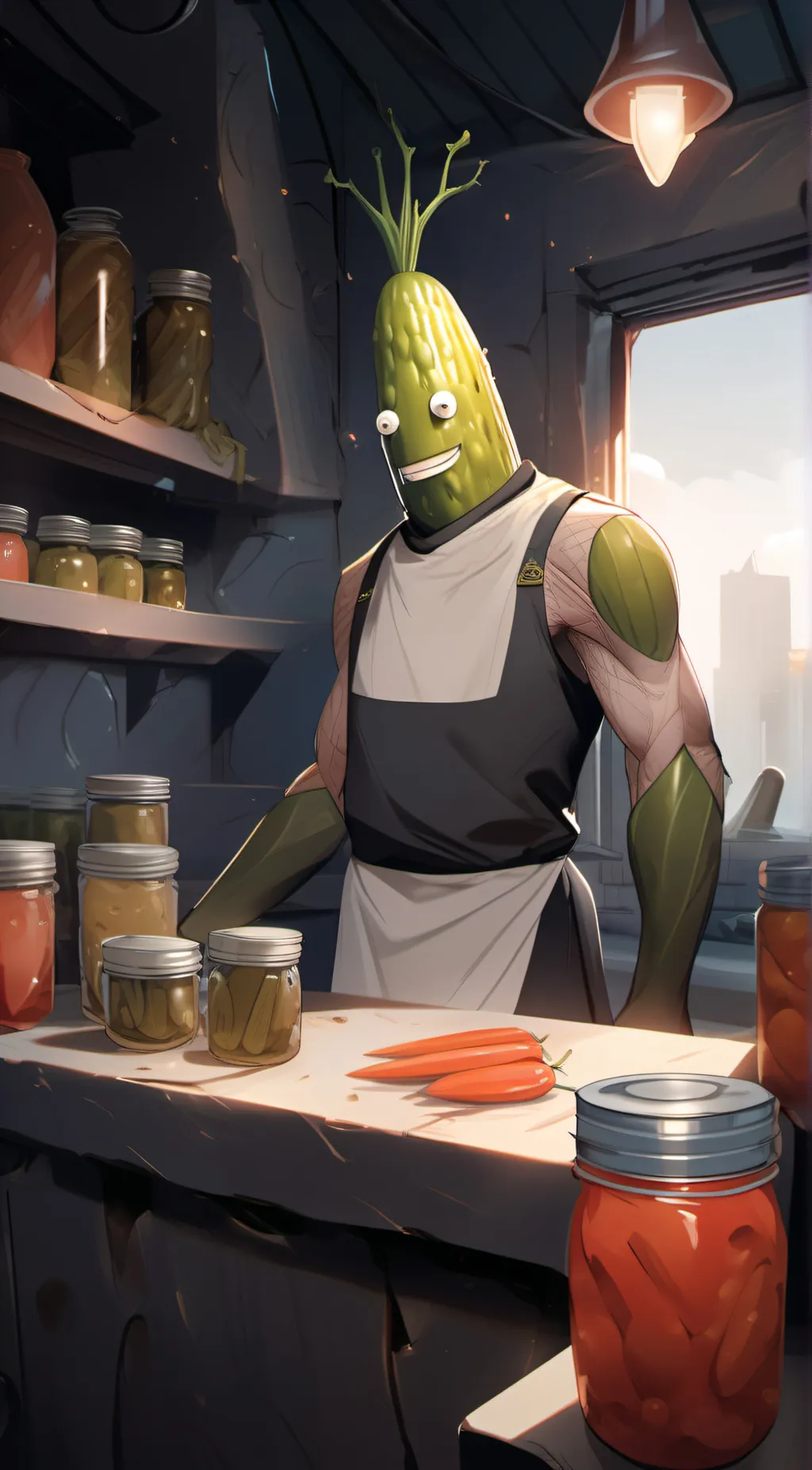 ai character: Pickle man background