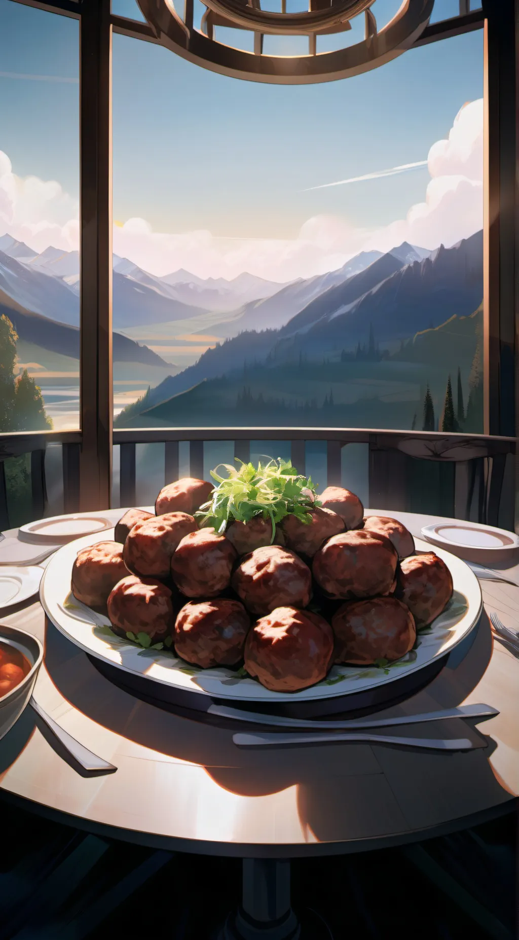 ai character: talking meatballs  background