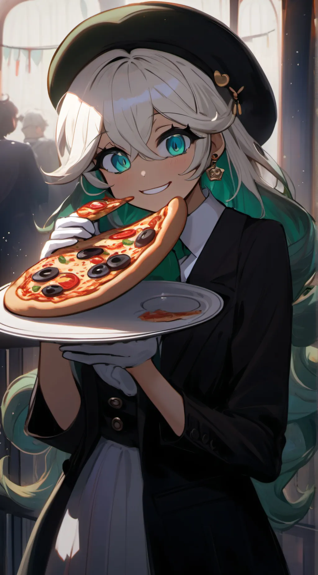 ai character: squidsisters eatin background