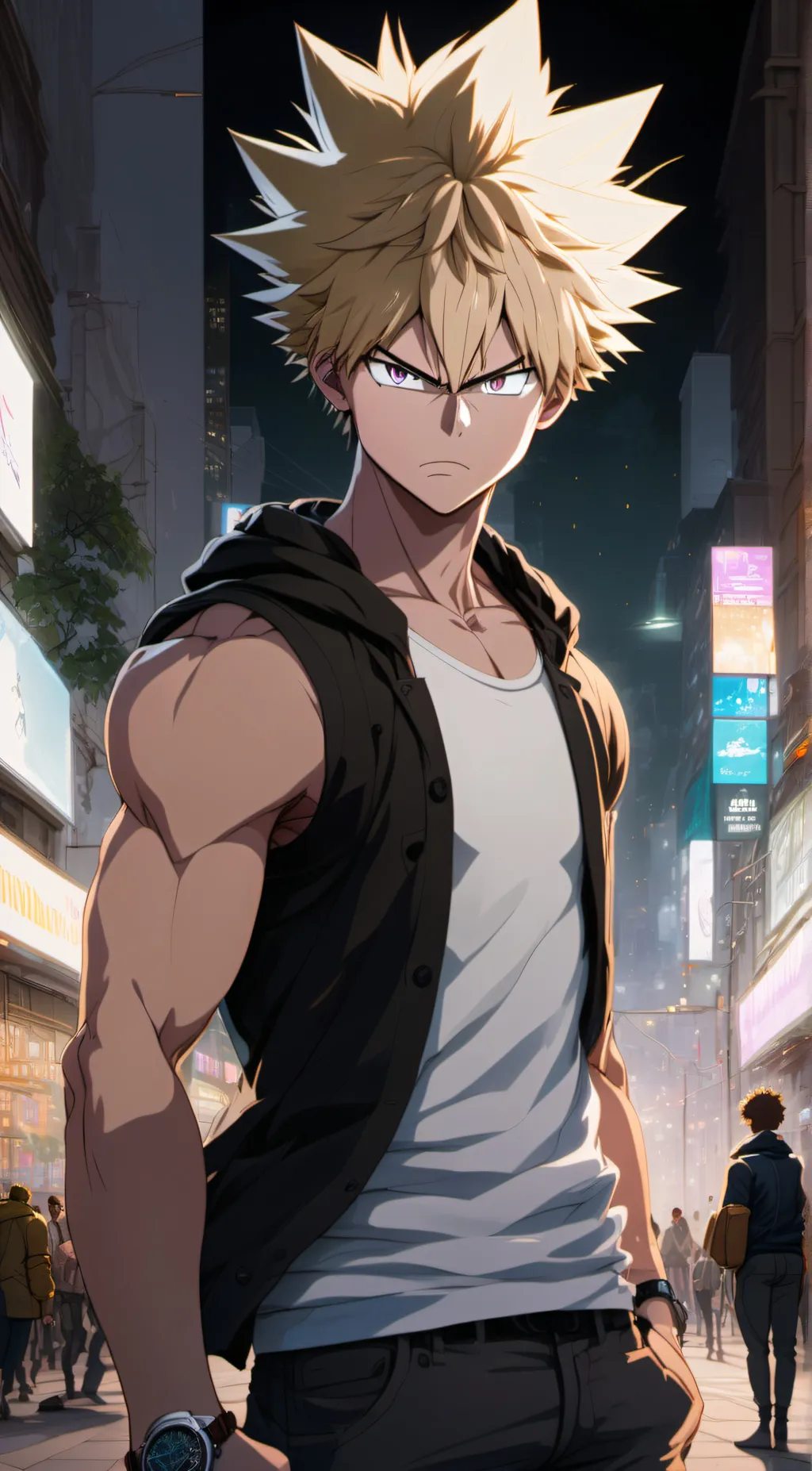ai character: Katsuki bakugo  background