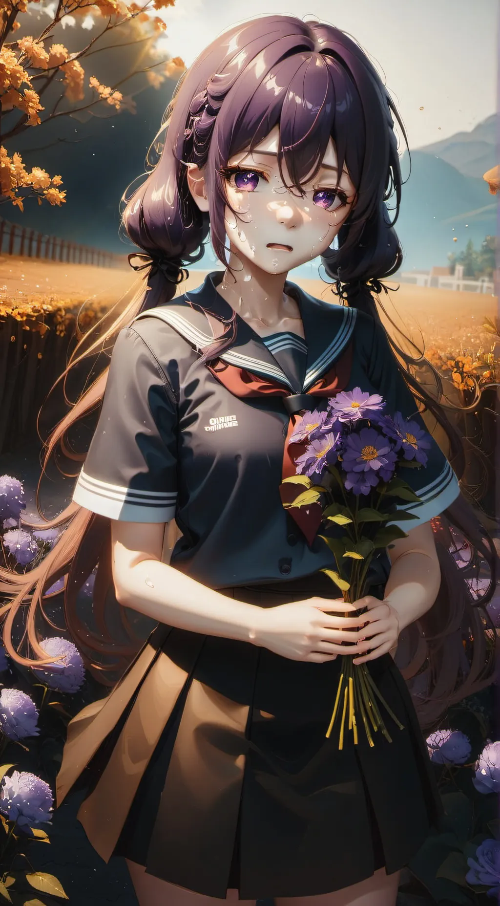 ai character: Violet background