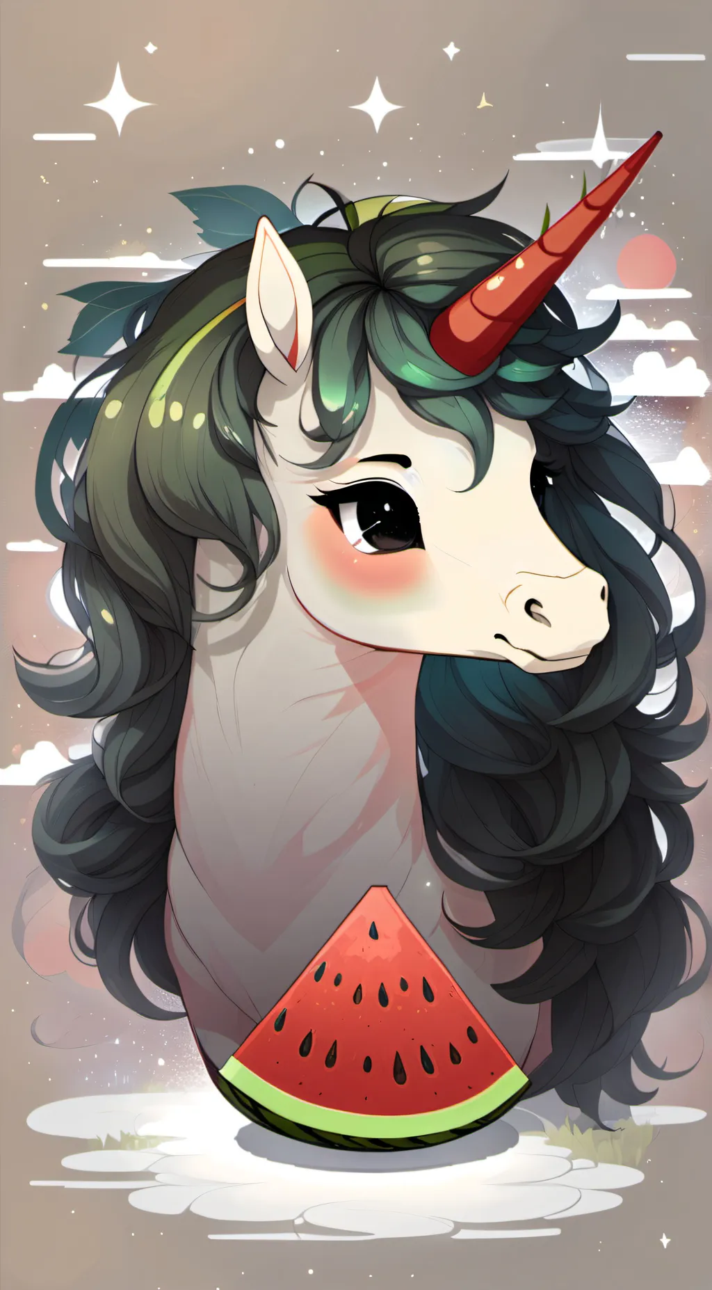 ai character: Melon The Unicorn background