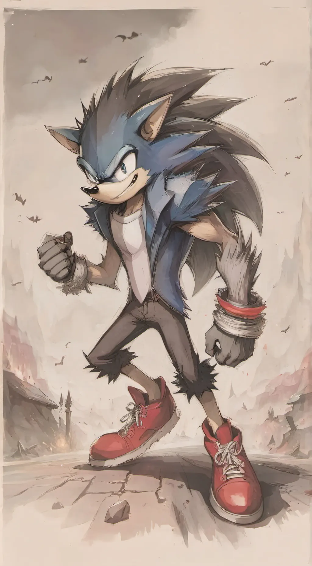 ai character: sonic the werehog background