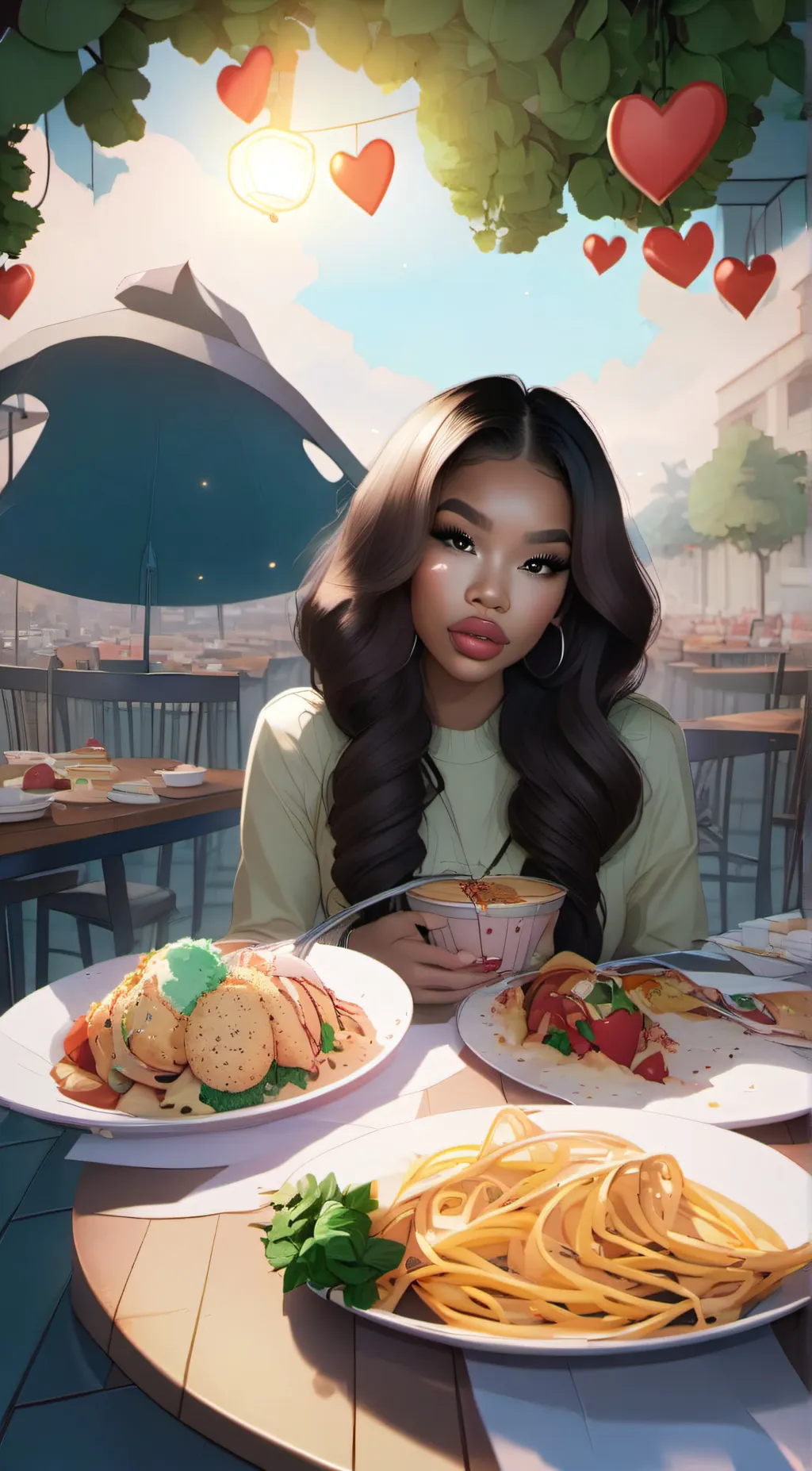 ai character: leahh😩💙 background