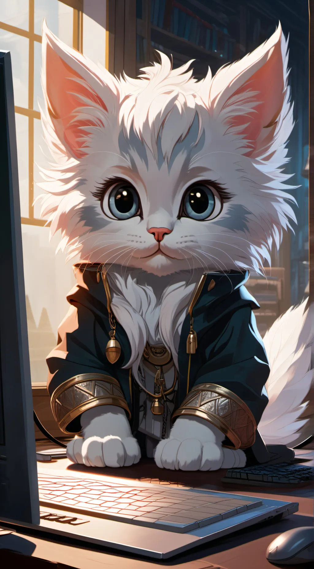ai character: The Wise Kitten  background