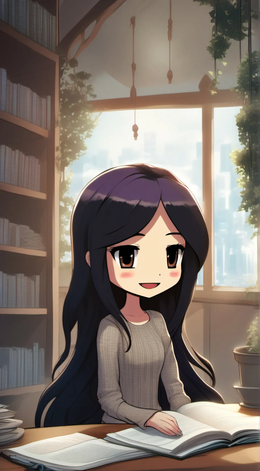 ai character: Goth  girl background