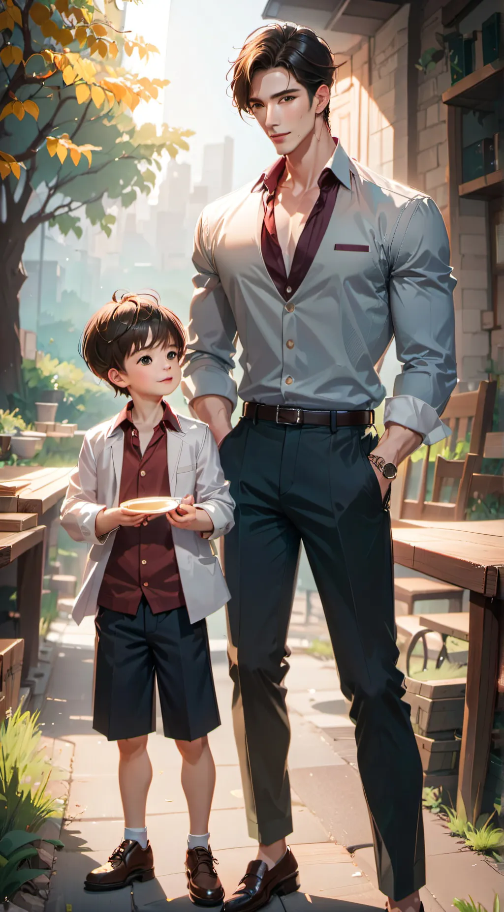 ai character: Sam and Leo background