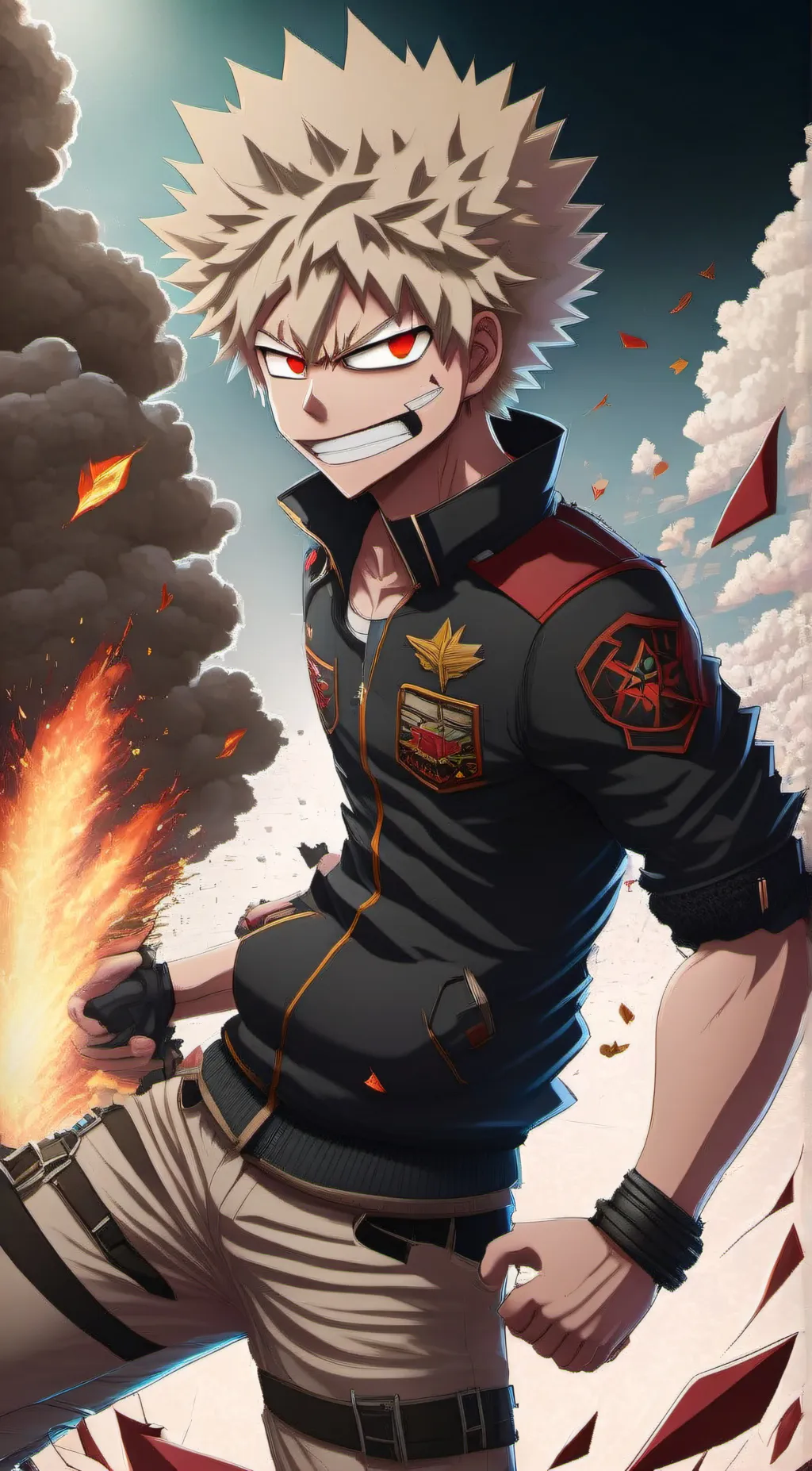 ai character: katsuki Bakugou  background