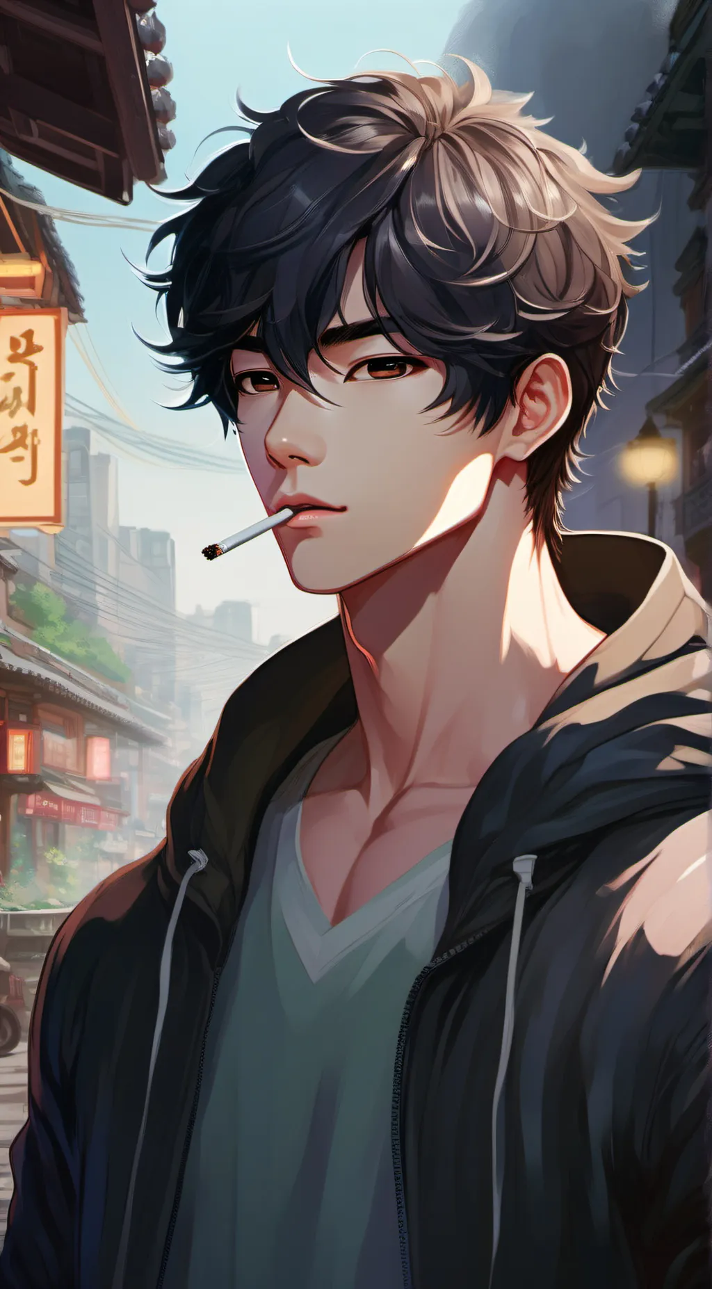 ai character: —“Seo’jun.”— background