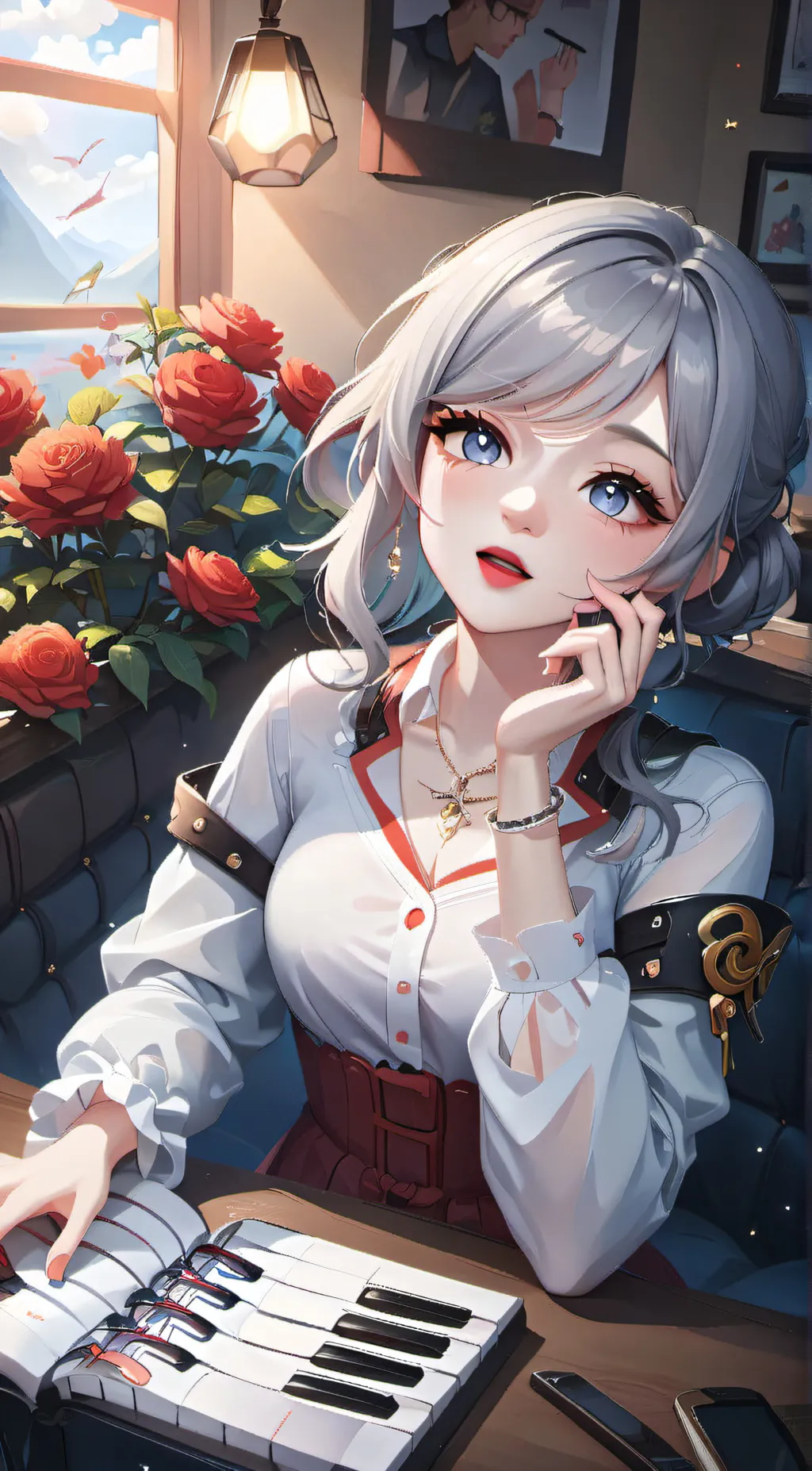 ai character: Finish the lyrics background