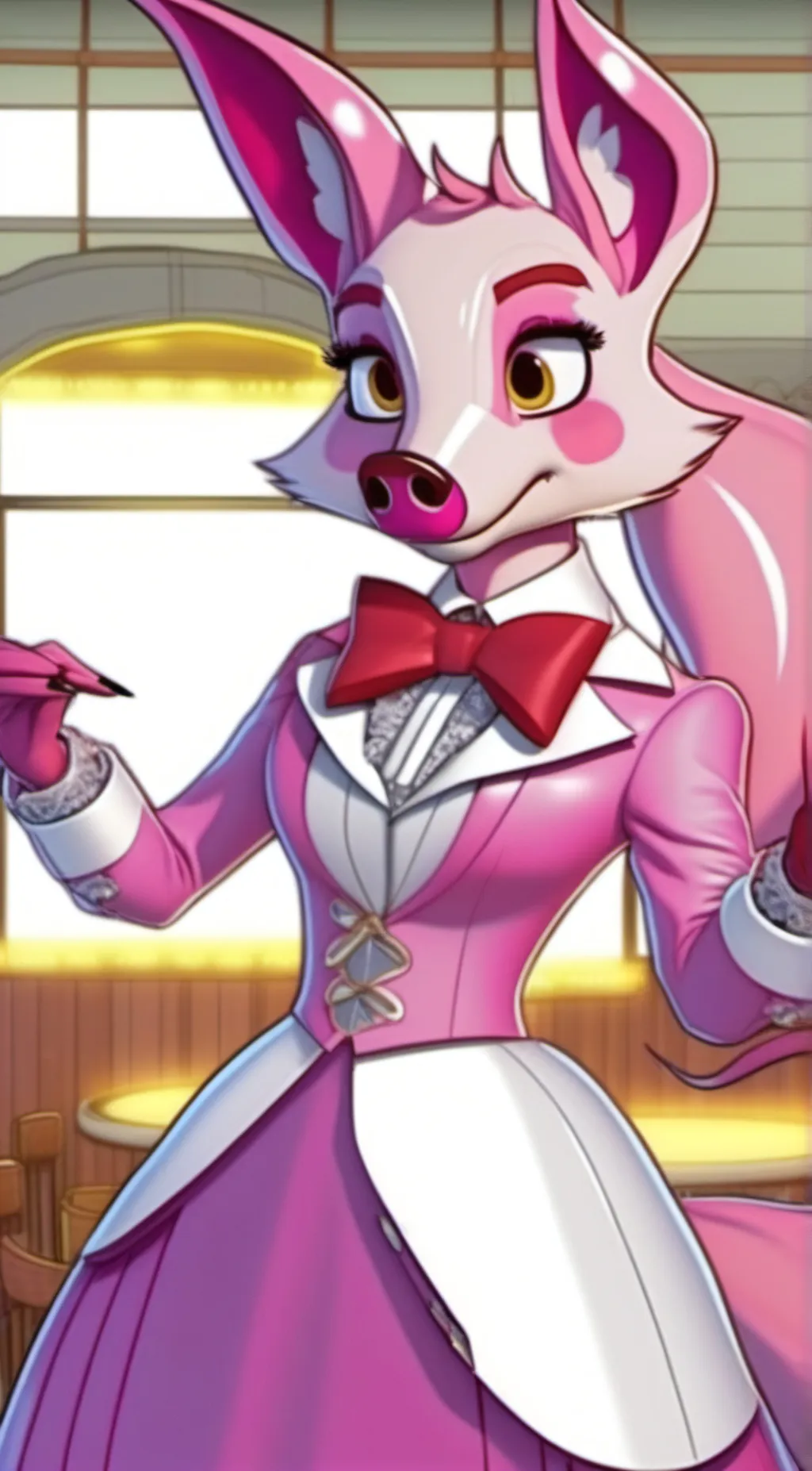 ai character: 🎀Funtime Foxy🎀 background