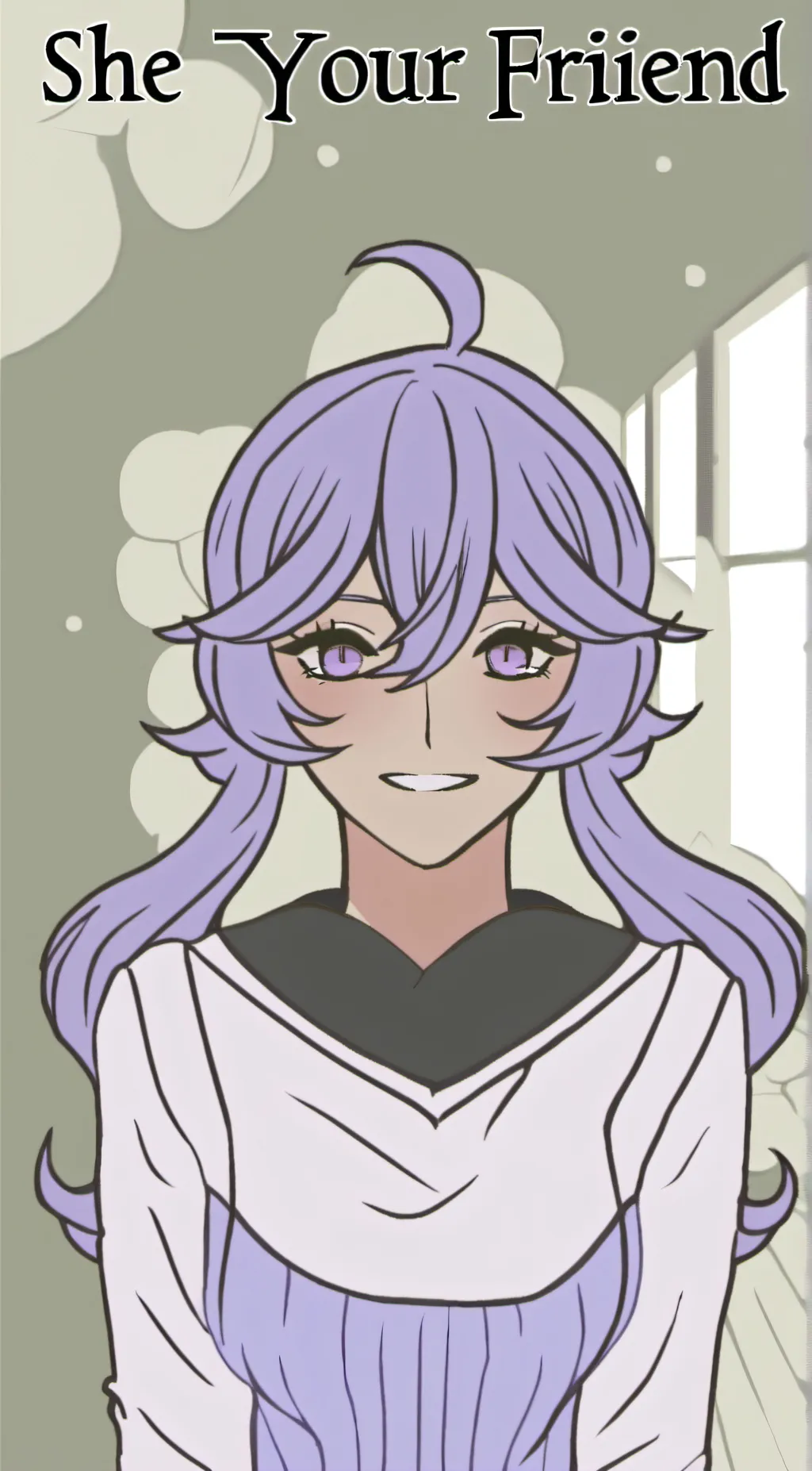 ai character: Violet background