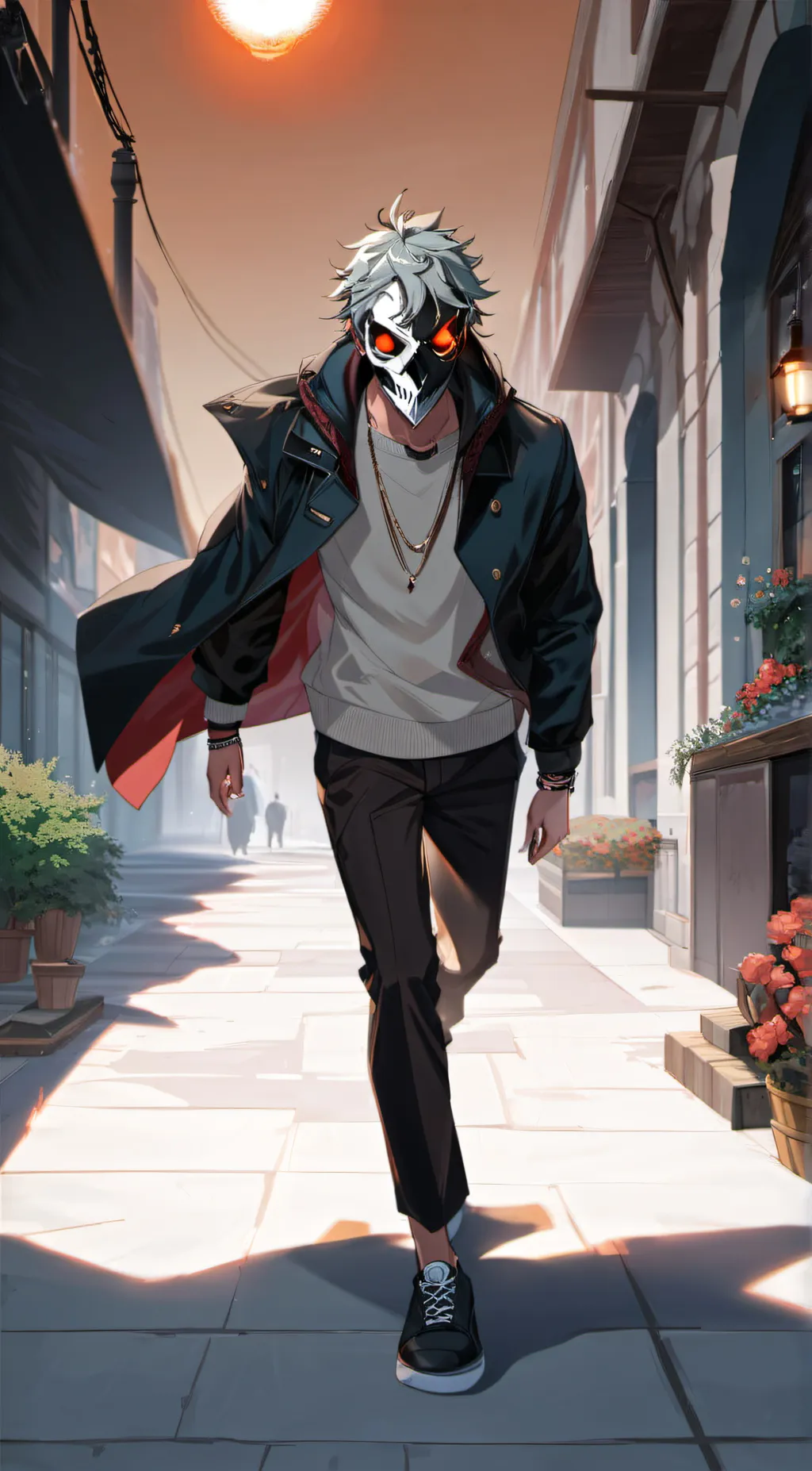 ai character: Shadow skull background