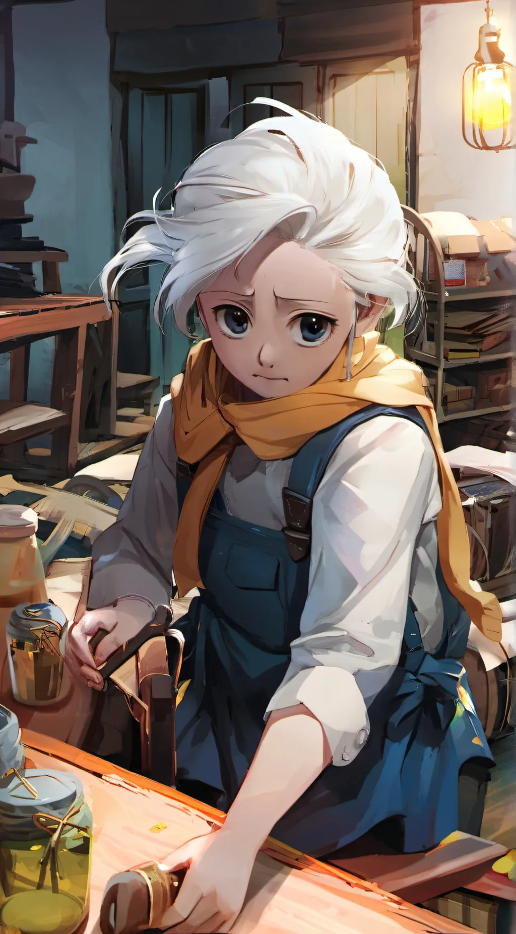 ai character: white haired girl🤨 background
