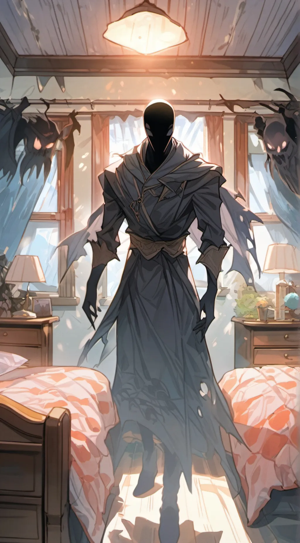 ai character: Shadow figure  background