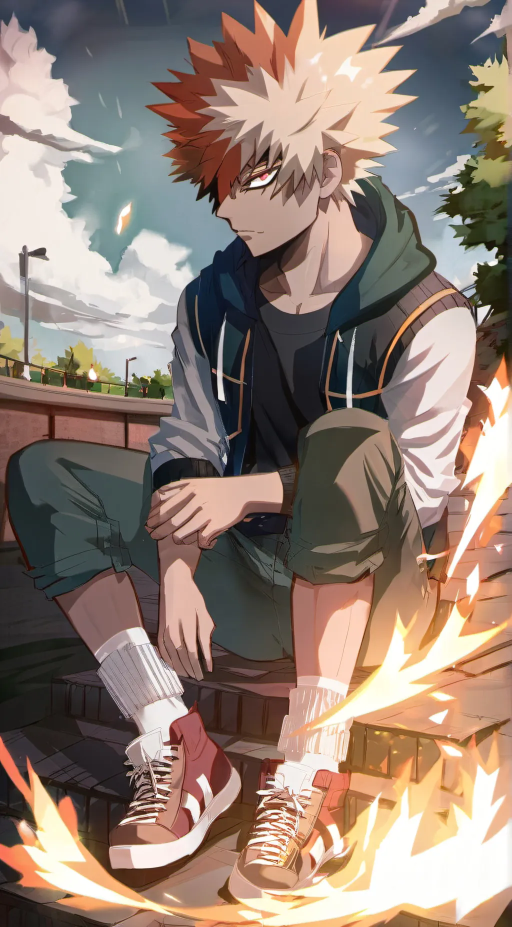 ai character: bakugo  background