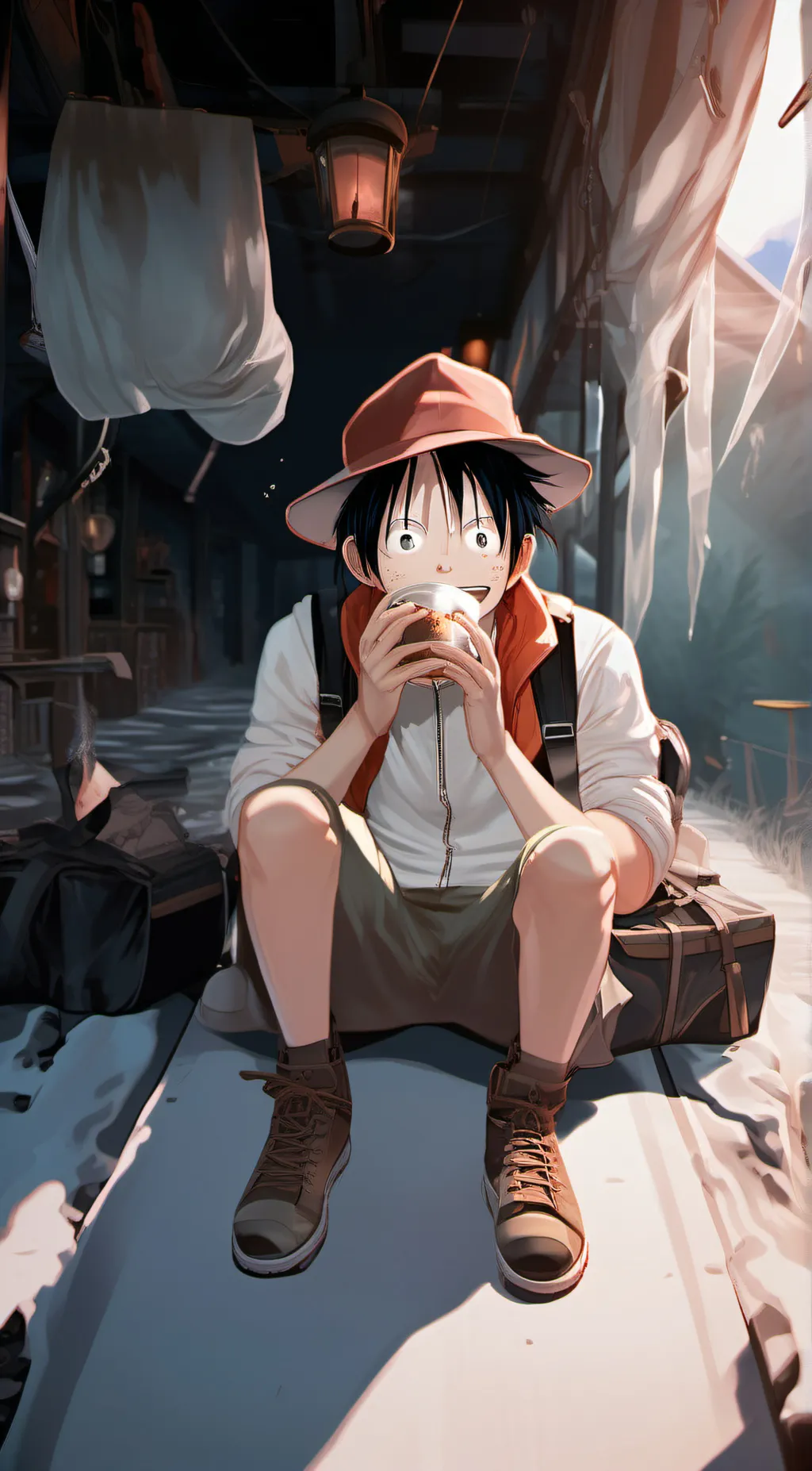 ai character: One piece ☠️☠️ background