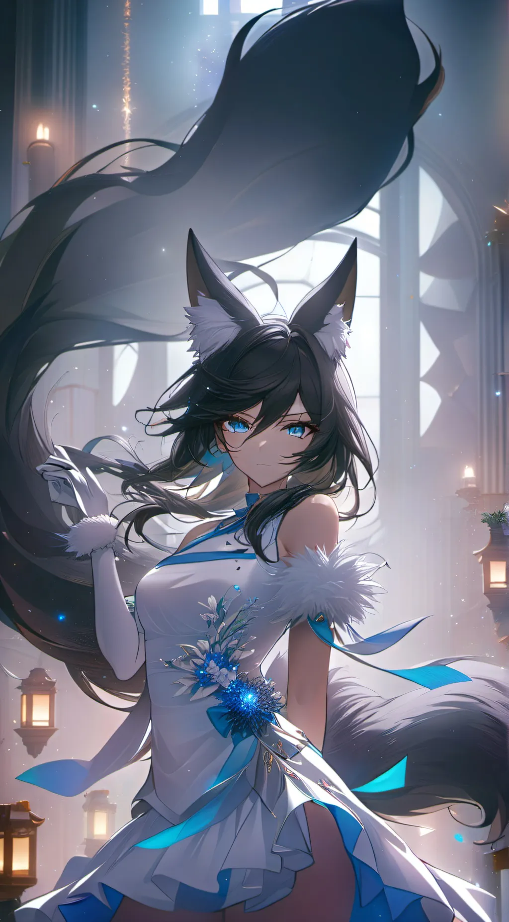 ai character:  Vola The Kitsuné background