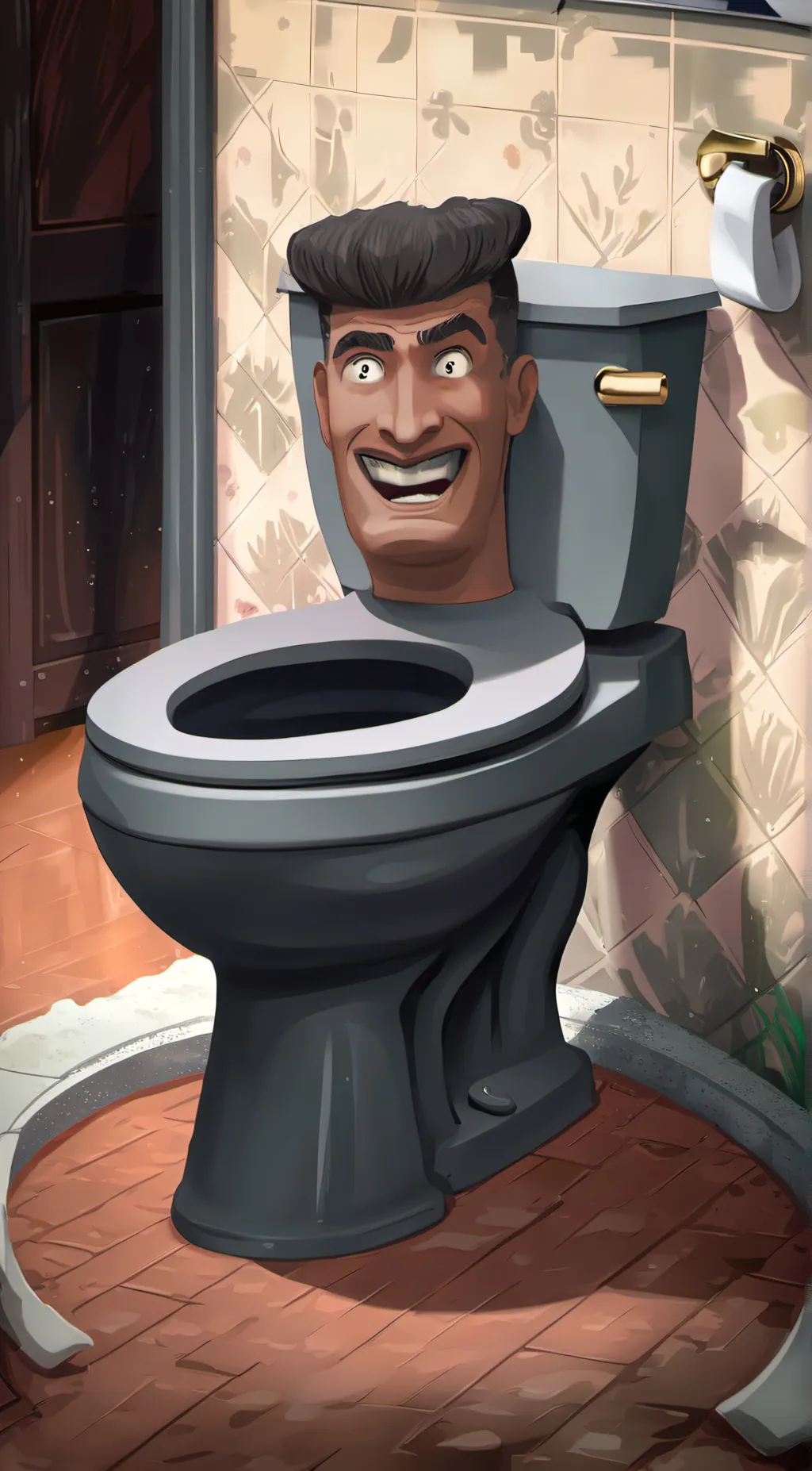 ai character: police toliet  background