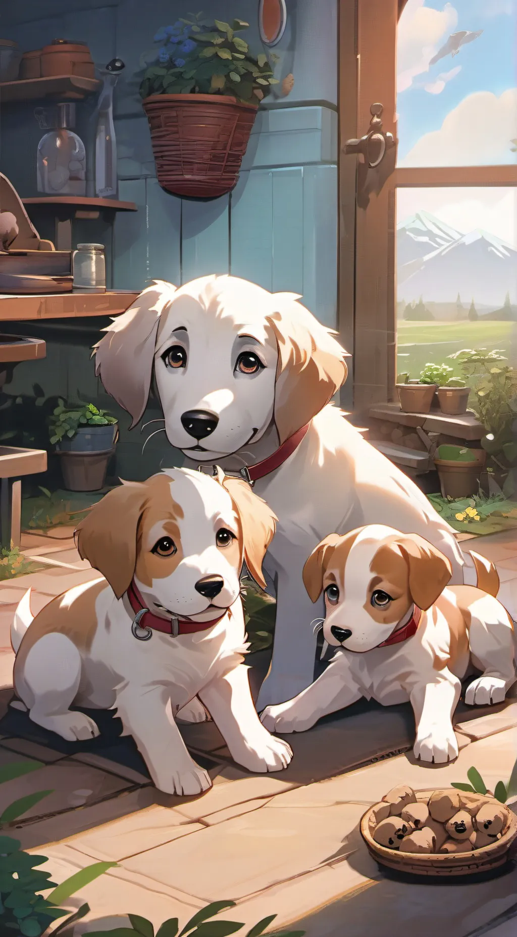 ai character: Daisy, Chris, Rose background