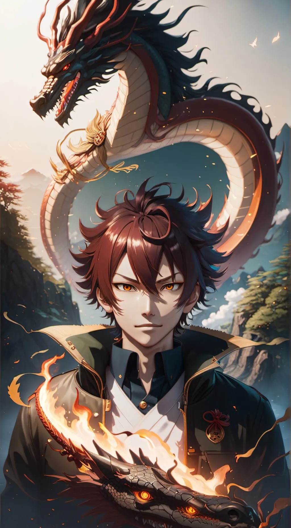 ai character: kirishima/red riot background