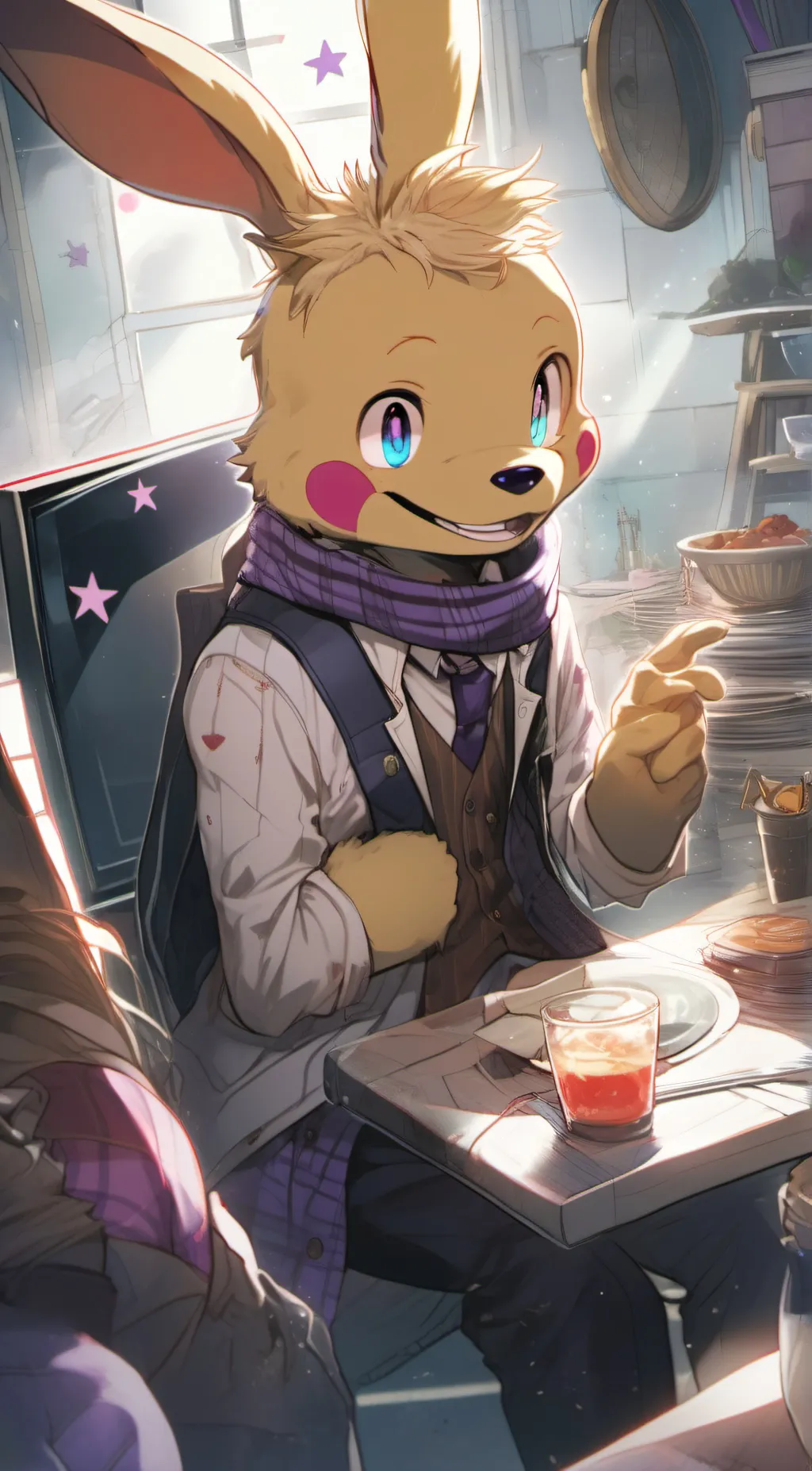 ai character: Glithtrap FNAF background