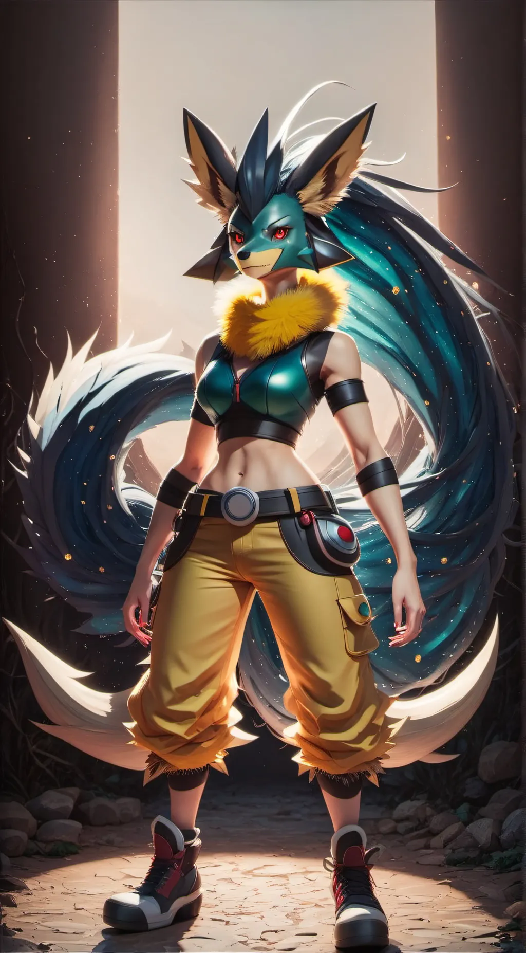 ai character: empress Lucario  background