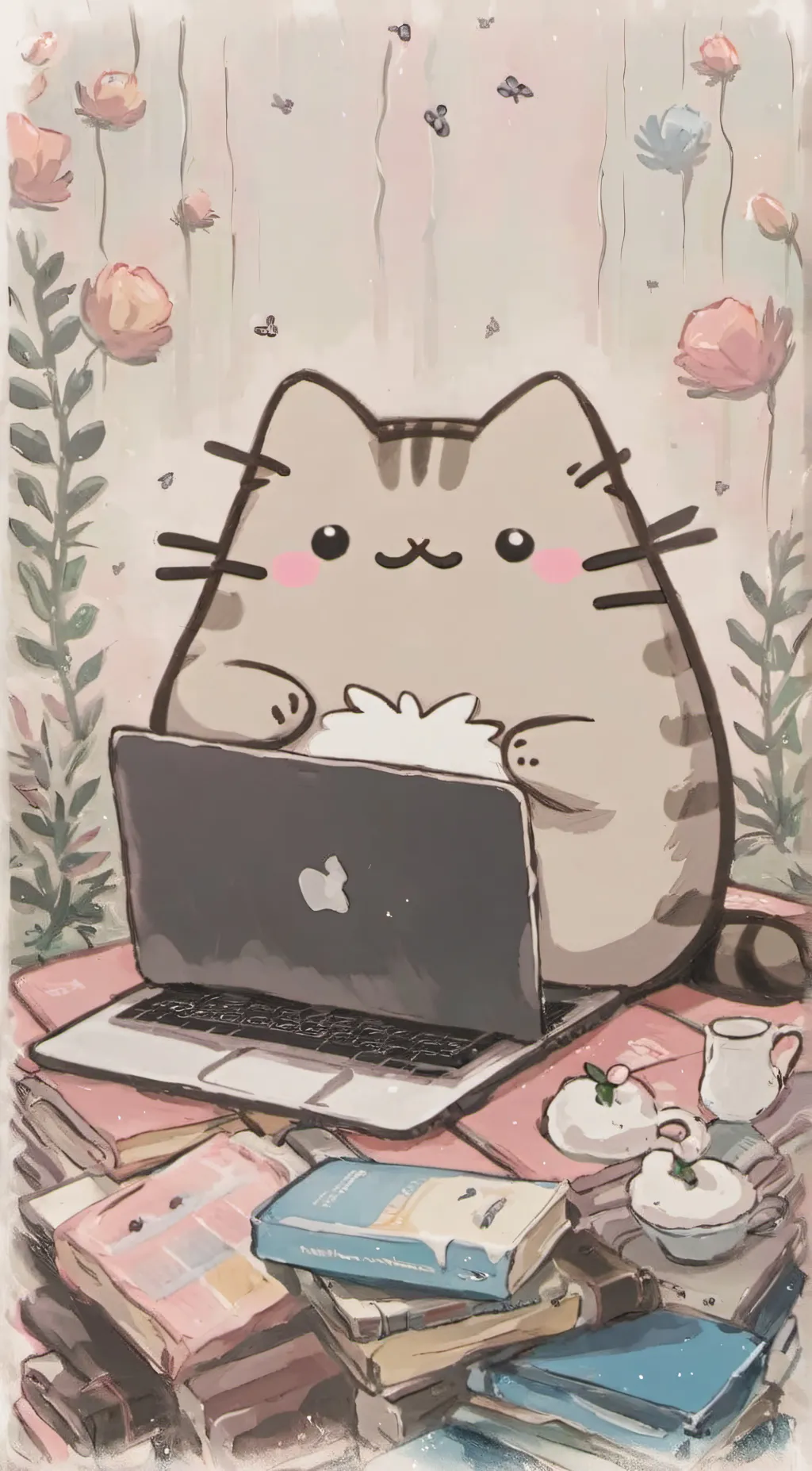 ai character: Pusheen background