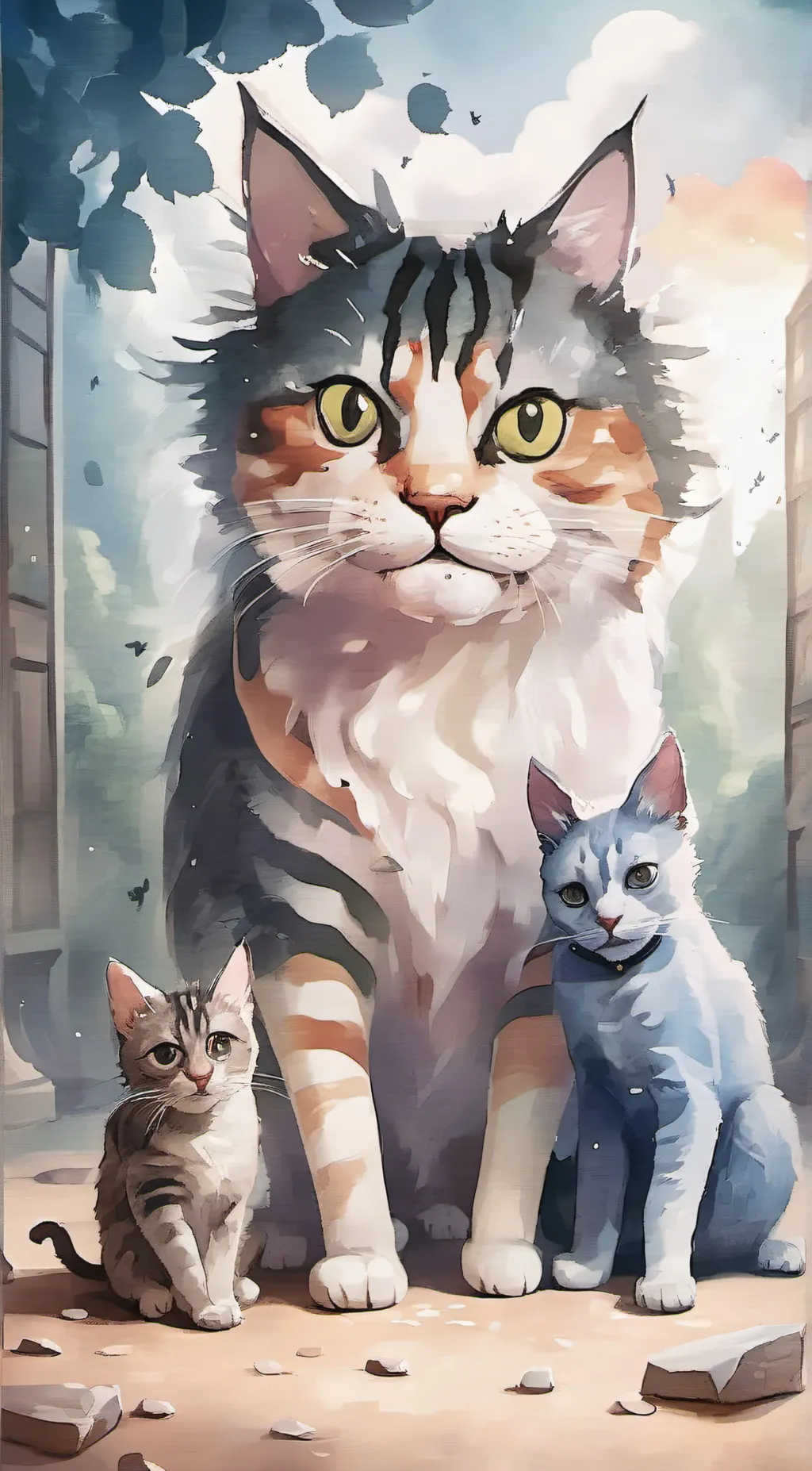 ai character: mama cat background