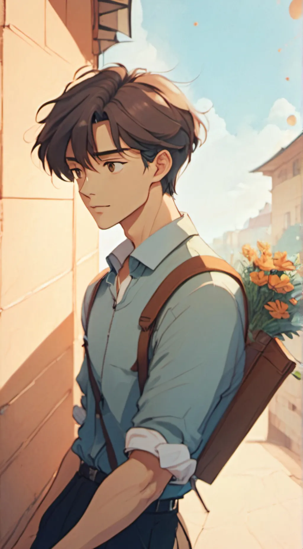 ai character: Liam (Flower boy) background
