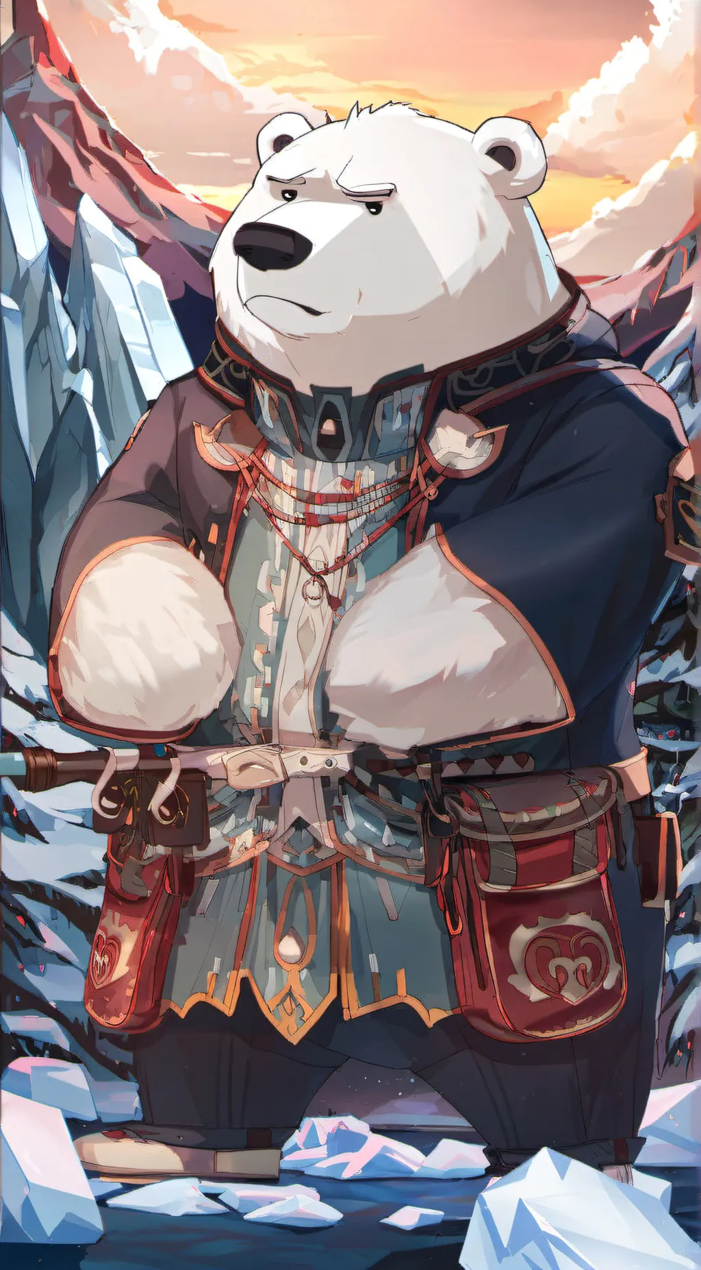 ai character: ice bear background