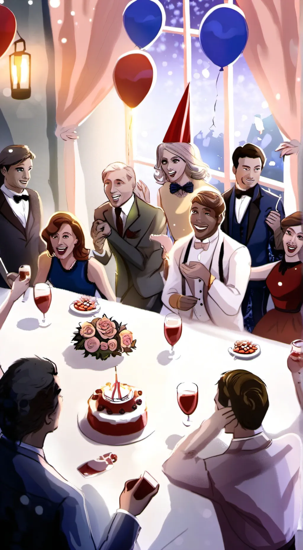 ai character: Supporters Party background