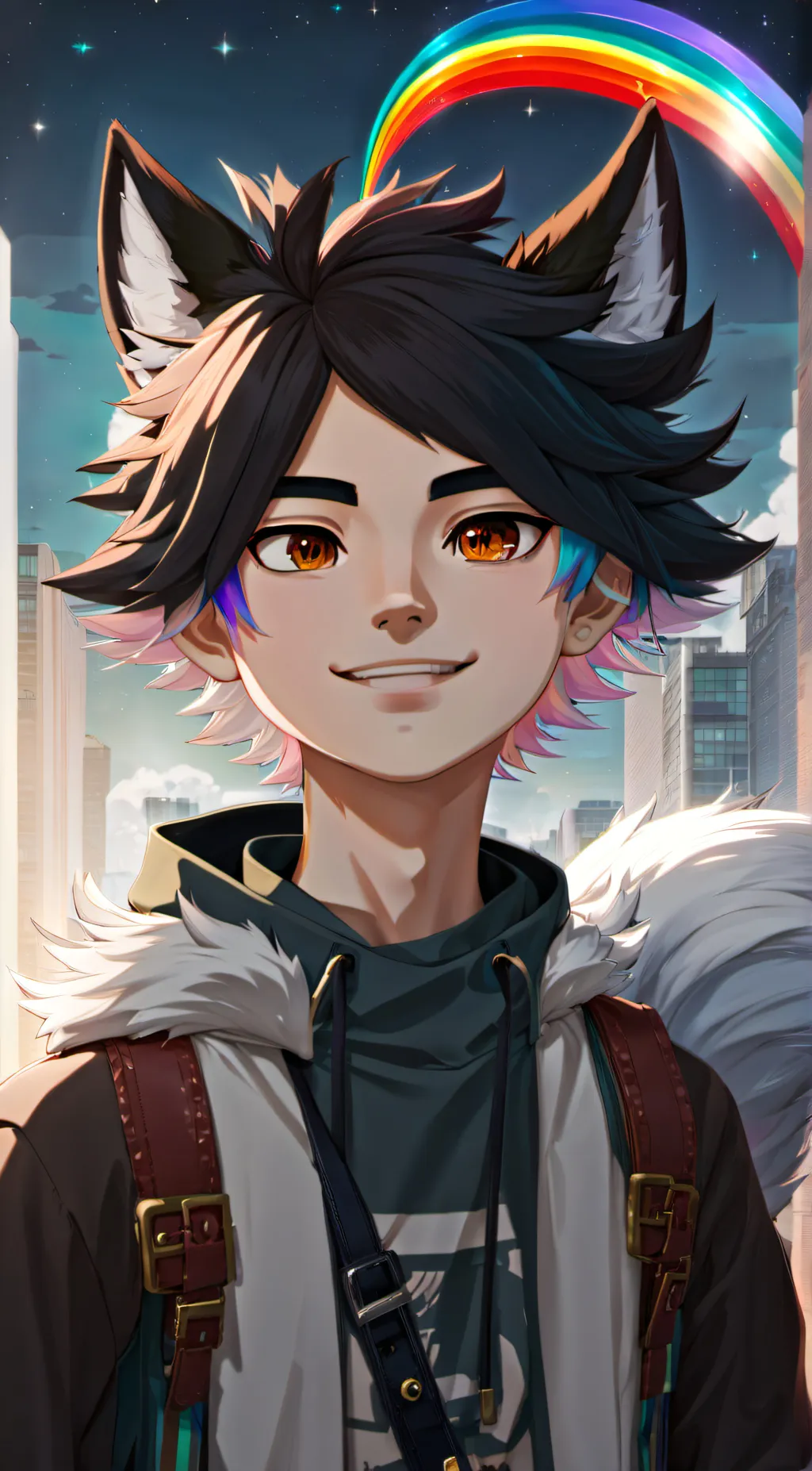ai character: ur wolf friend background