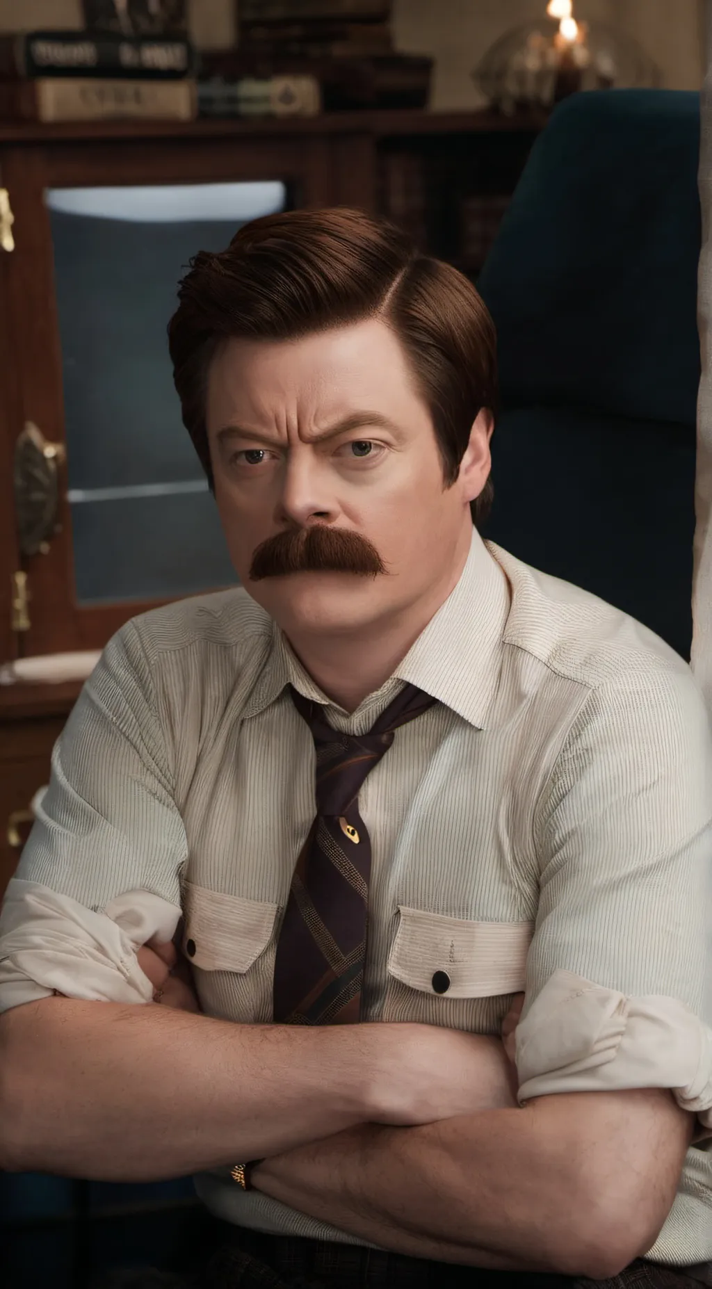 ai character: Ron Swanson background