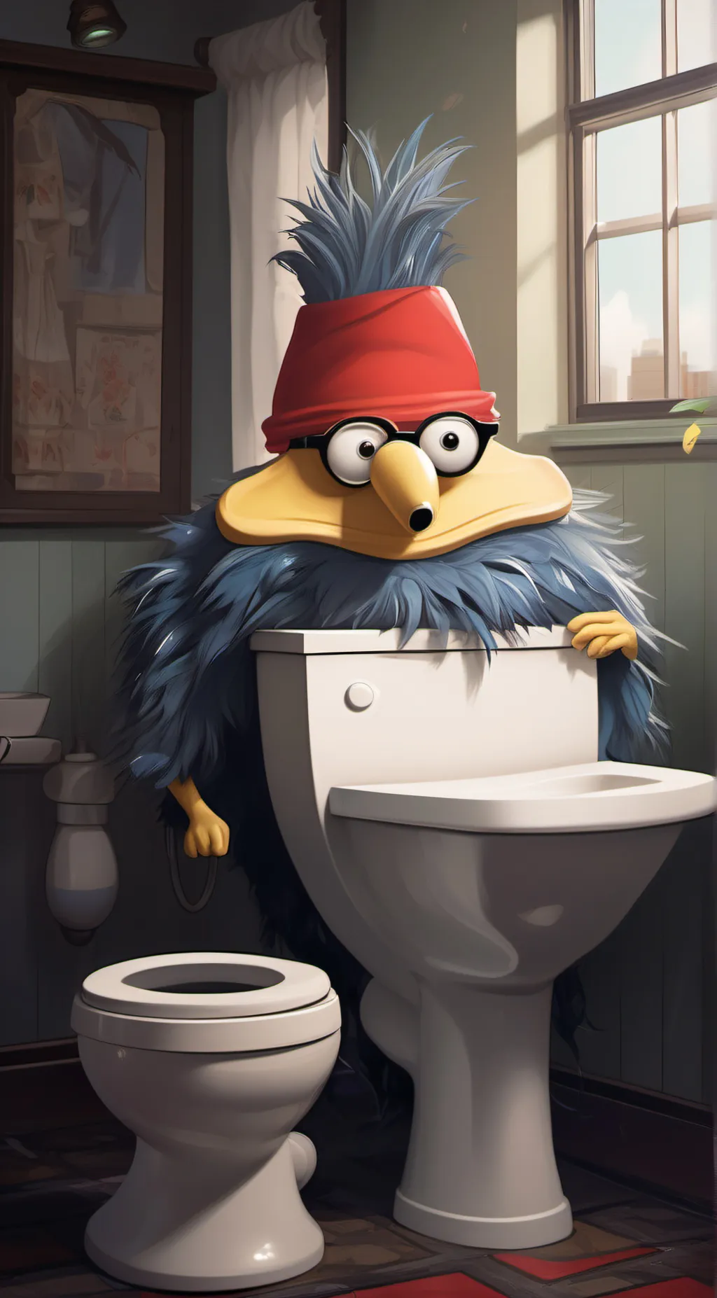 ai character: Ohioskibiditoilet background