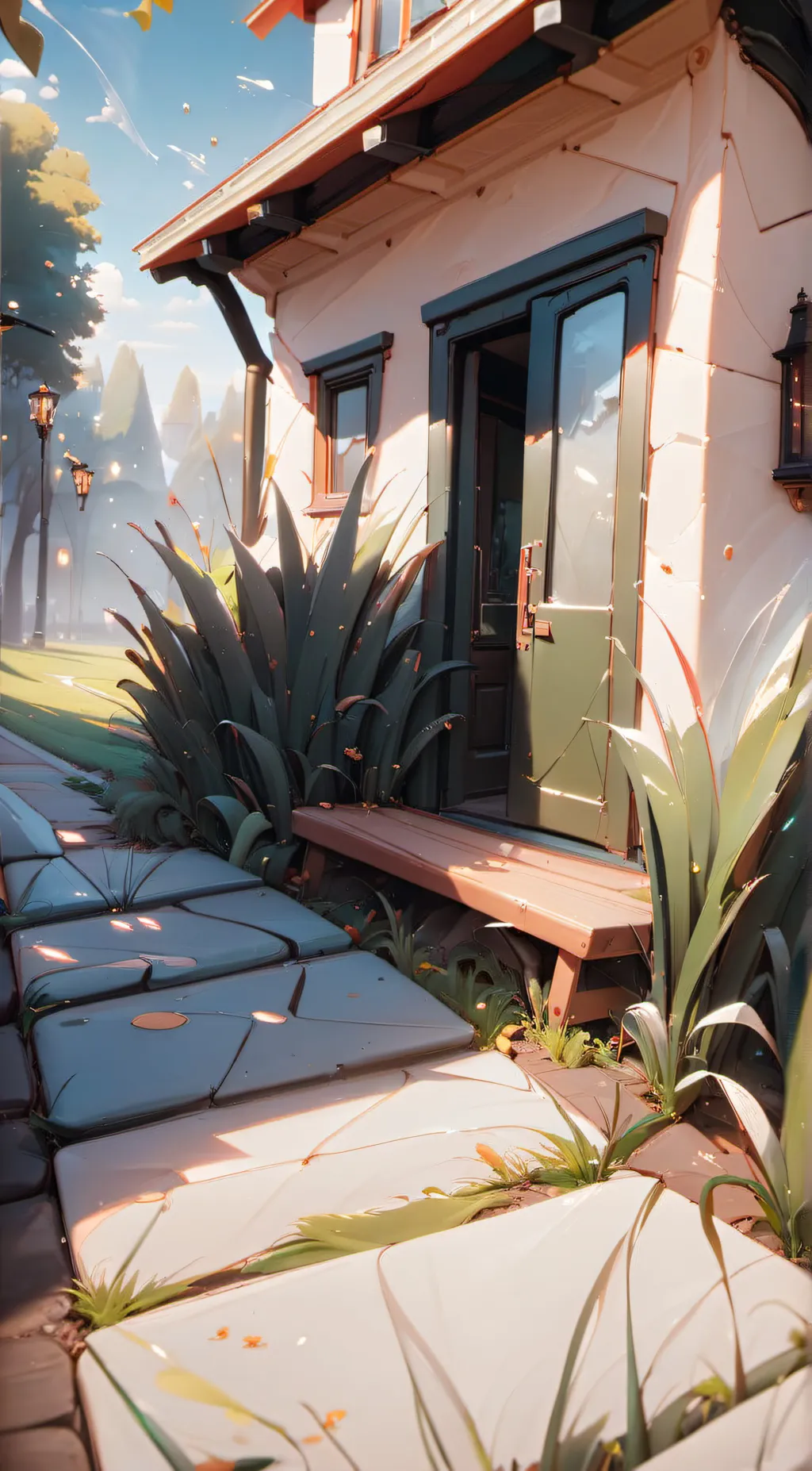 ai character: Grass background