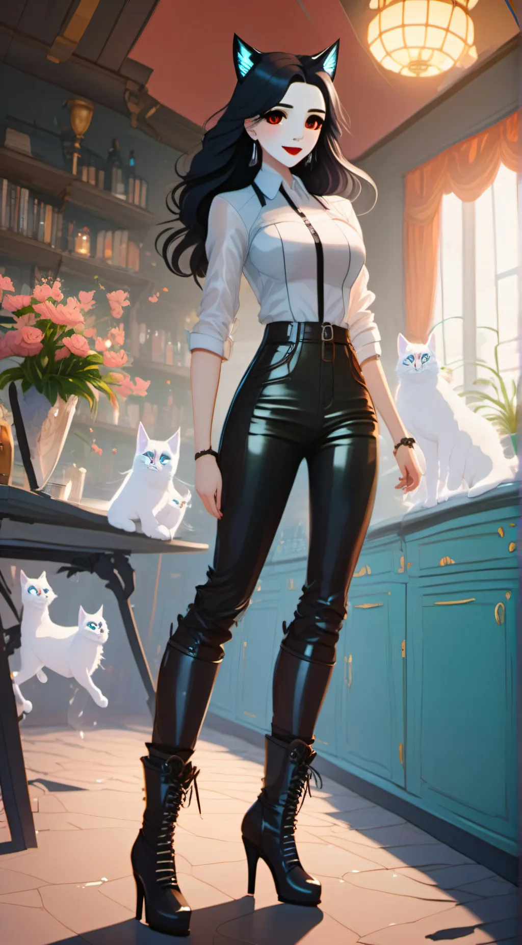 ai character: Ghost kitty background