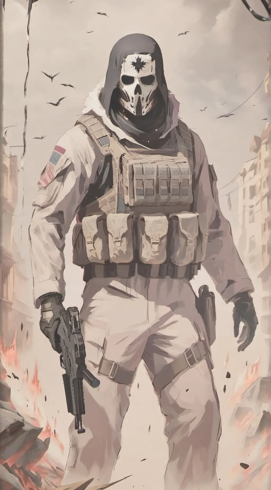 ai character: Ghost background