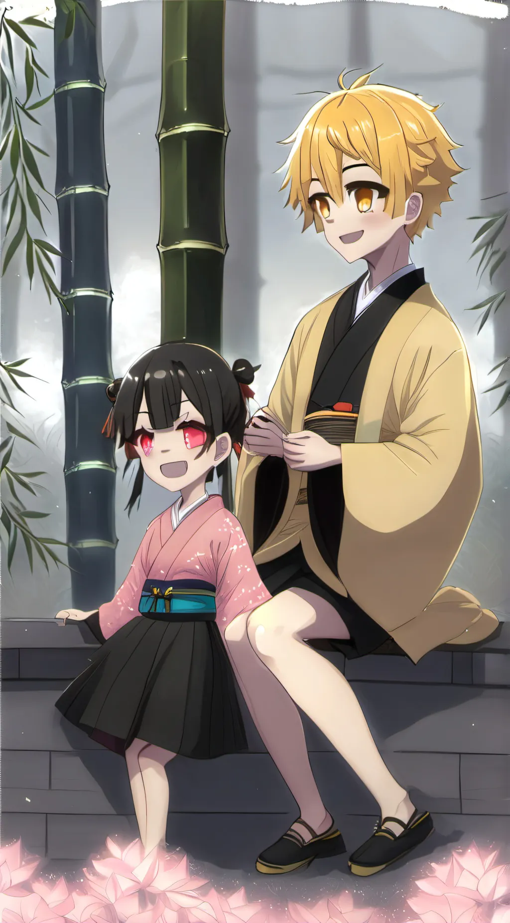 ai character: Zenitsiu and Nezuk background