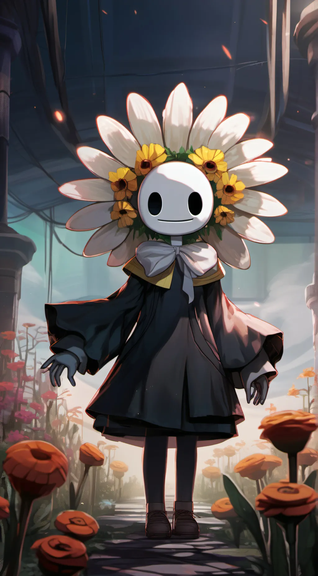 ai character: flower girl/ Arial background