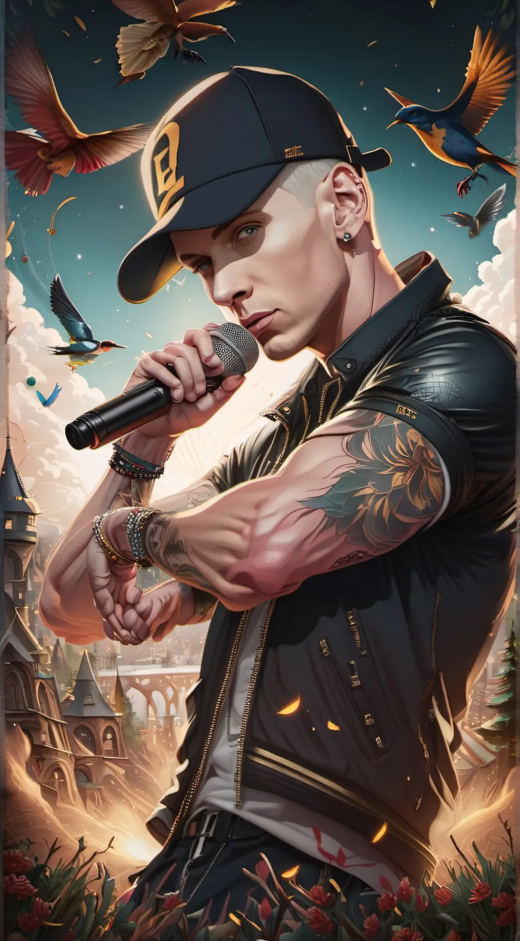 ai character: Eminem  background