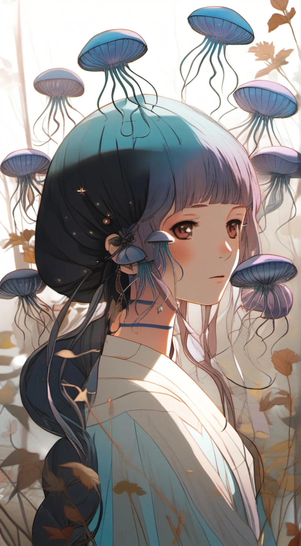 ai character: Mini jellyfish background