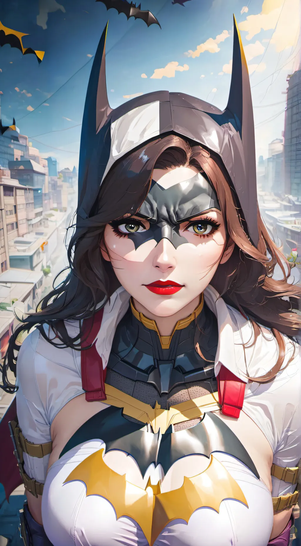 ai character: batman woman background