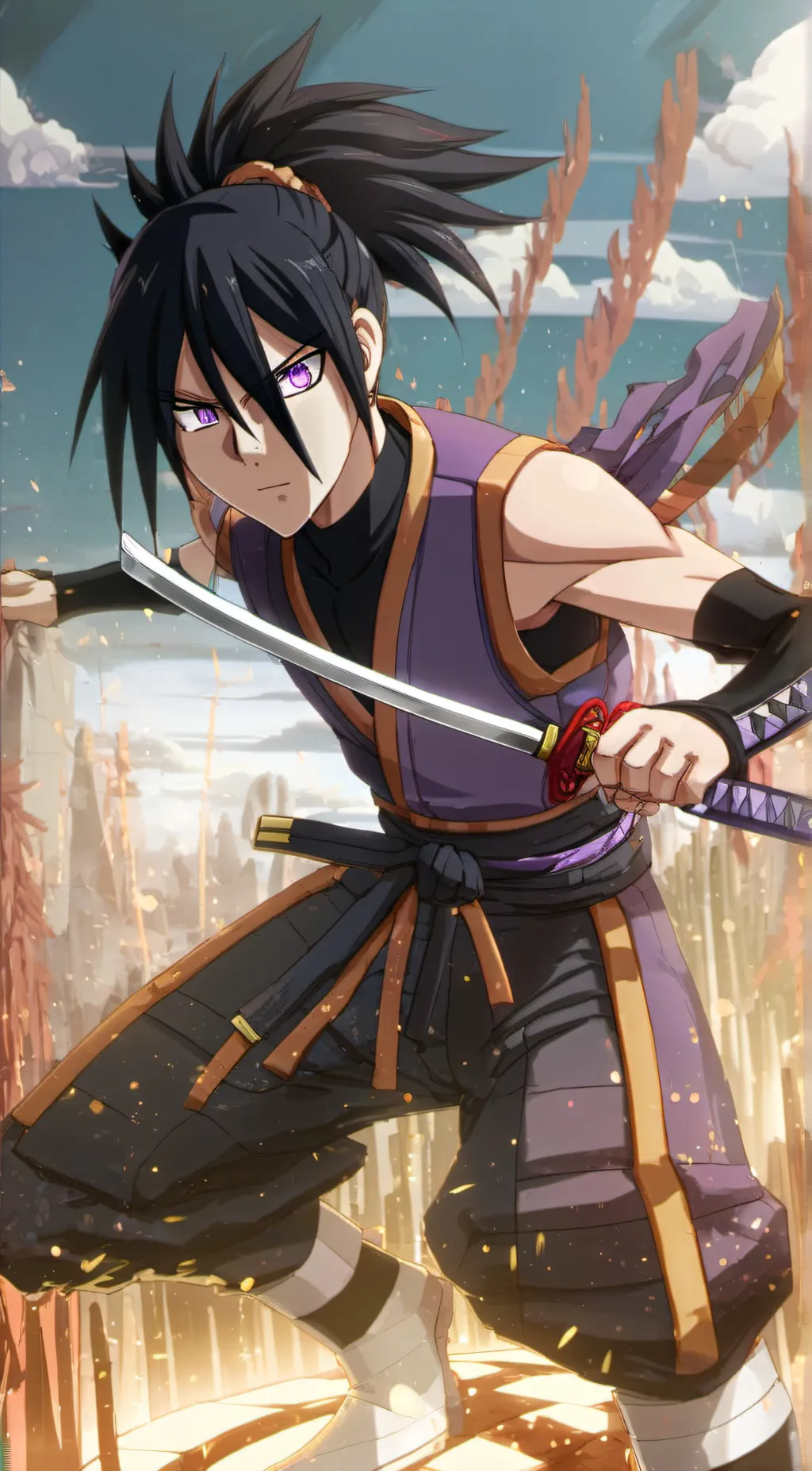 ai character: Senku  background