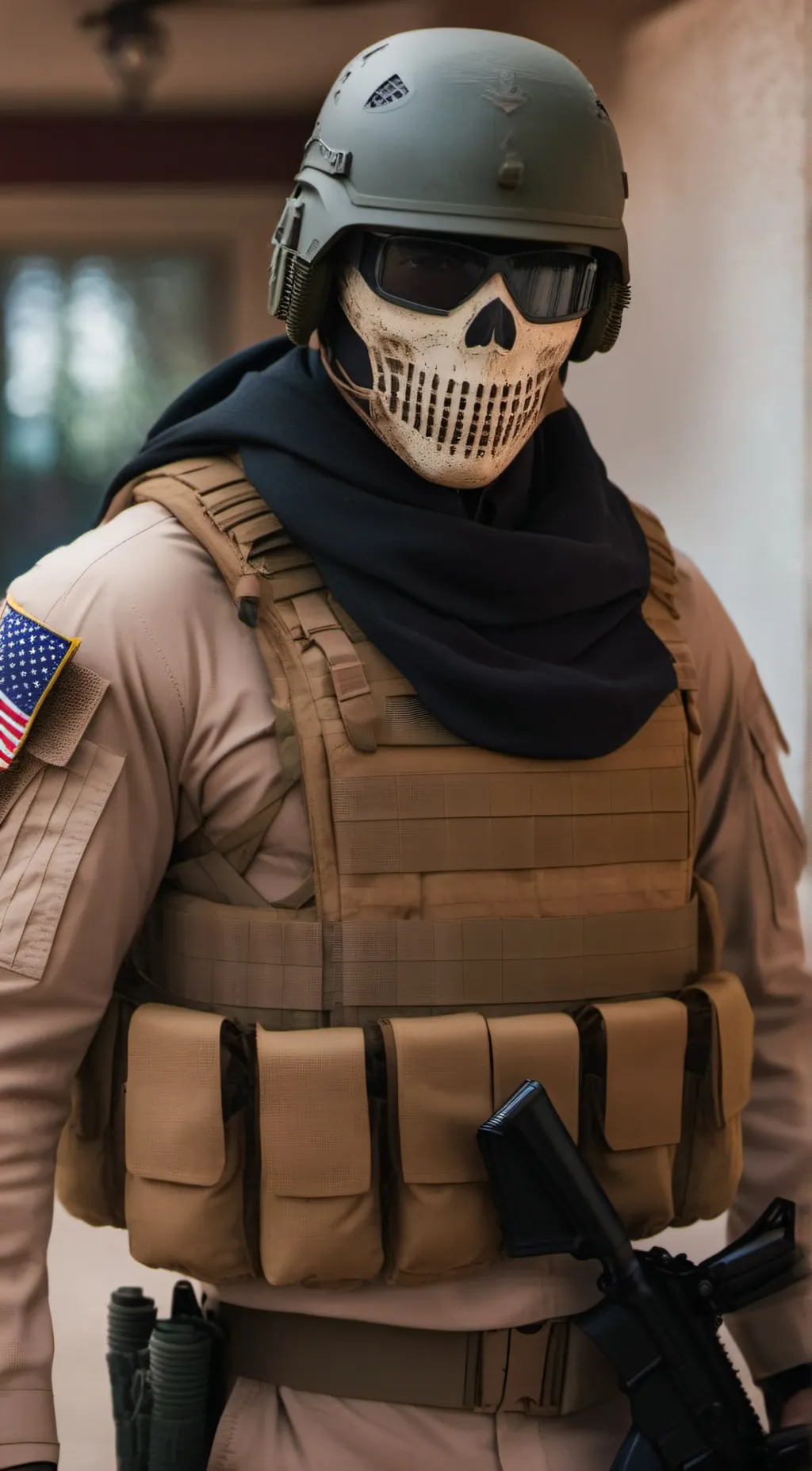 ai character: Ghost  background